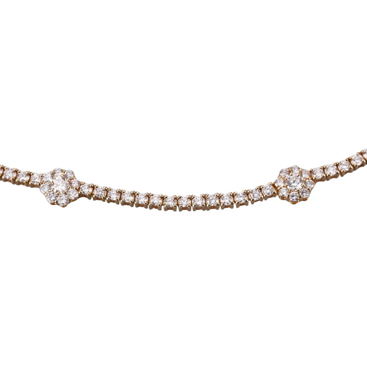 Solid 14k Gold Lab Grown 5.50ctw Tennis Diamond Necklace