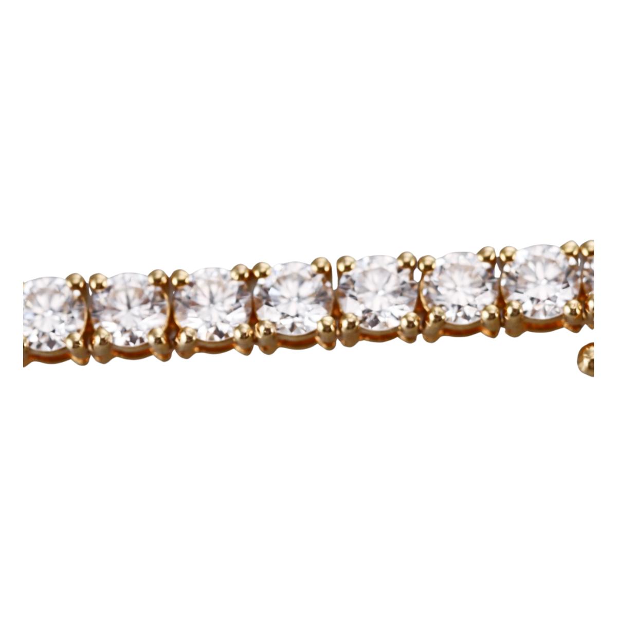 Solid 14k Gold Lab Grown 21.86ctw Round Diamond Tennis Necklace