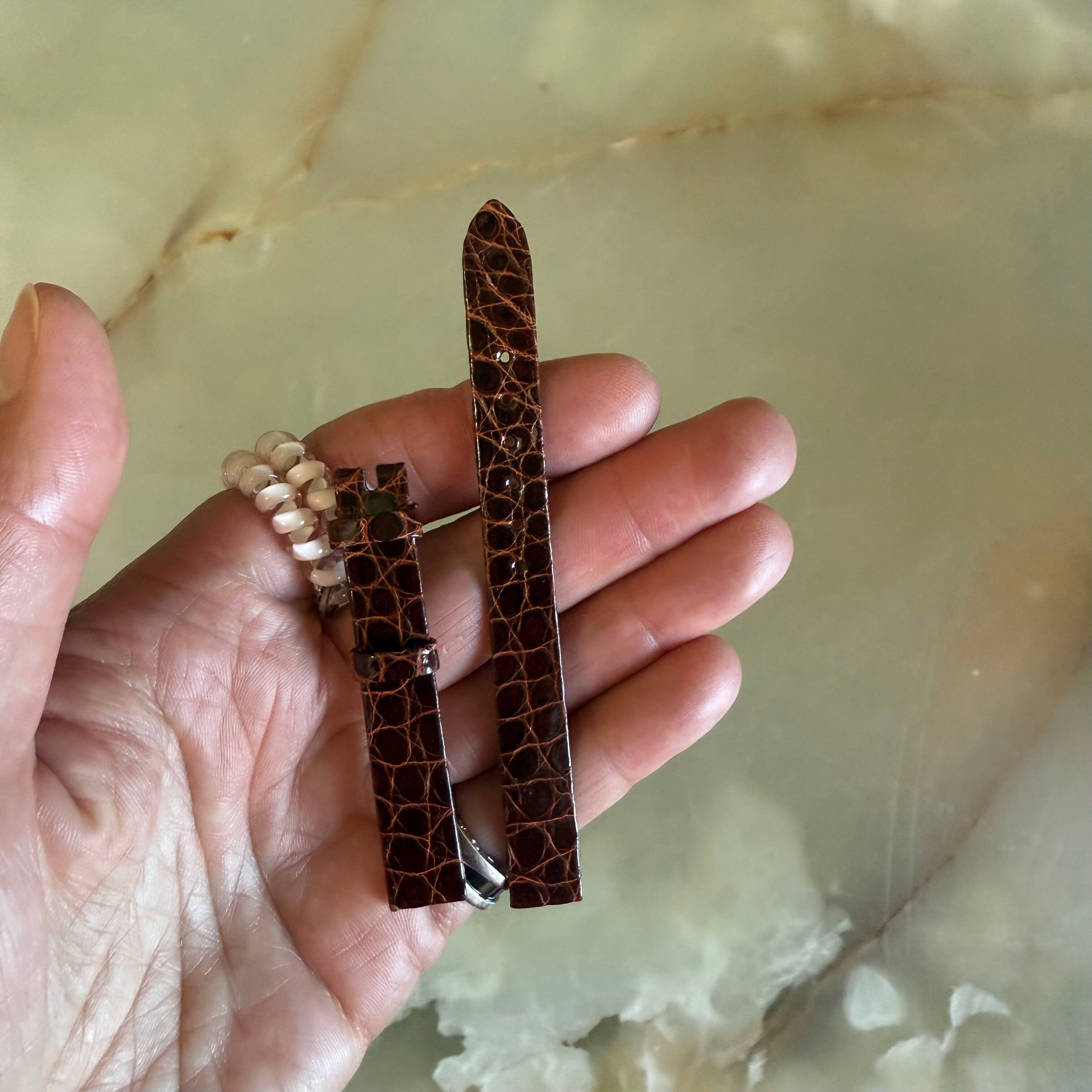 Authentic Patek Philippe Shiny Brown Crocodile Watch Strap Band 11mm