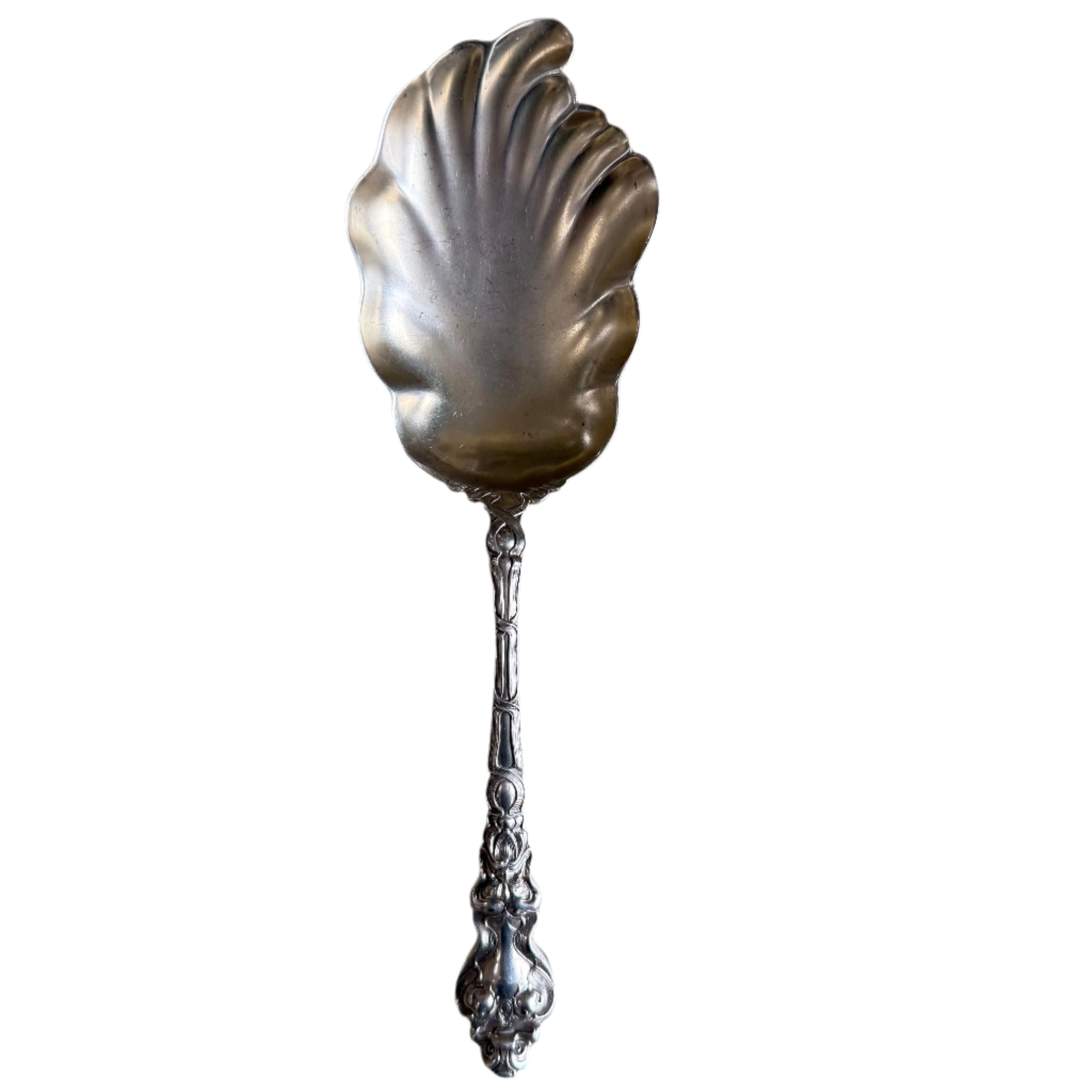 Unger Brothers Douvaine Sterling Silver Casserole Berry Spoon Asymmetric Bowl