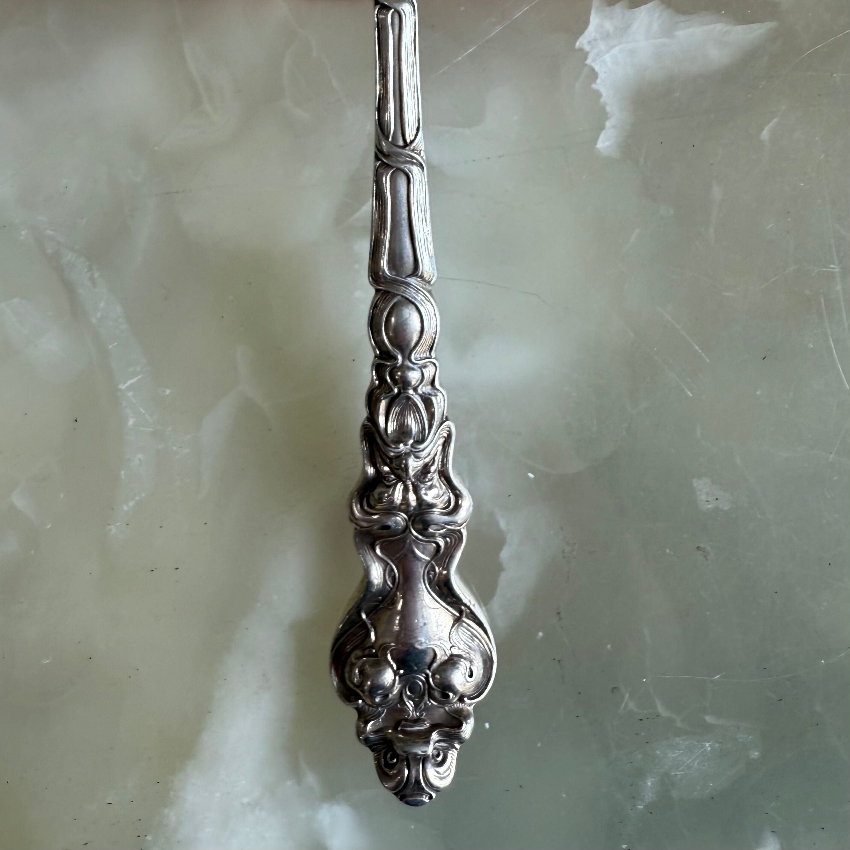 Unger Brothers Douvaine Sterling Silver Casserole Berry Spoon Asymmetric Bowl