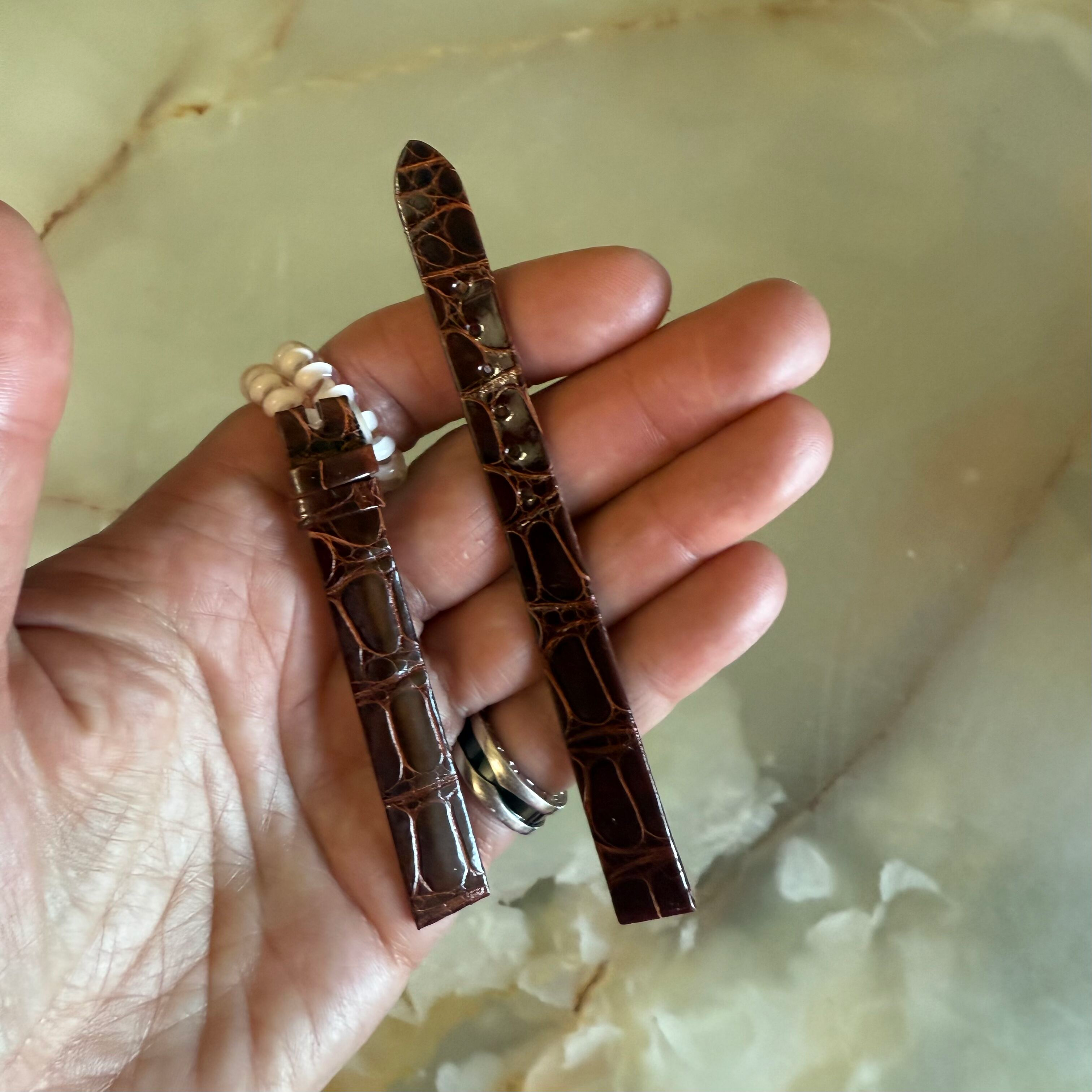 Authentic Patek Philippe Shiny Brown Crocodile Watch Strap Band 11mm