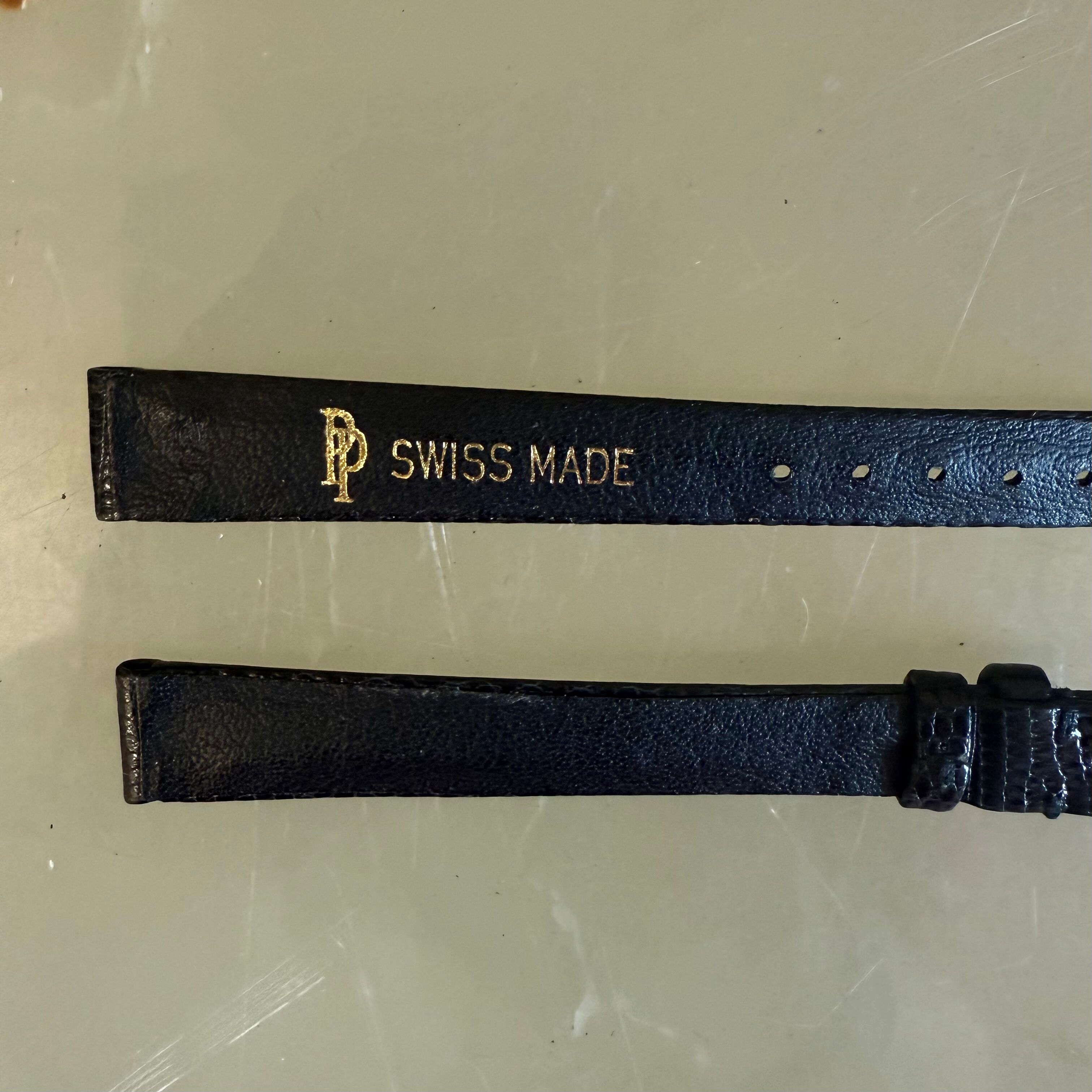 Authentic Patek Philippe Shiny Black Lizard Watch Strap Band 12mm