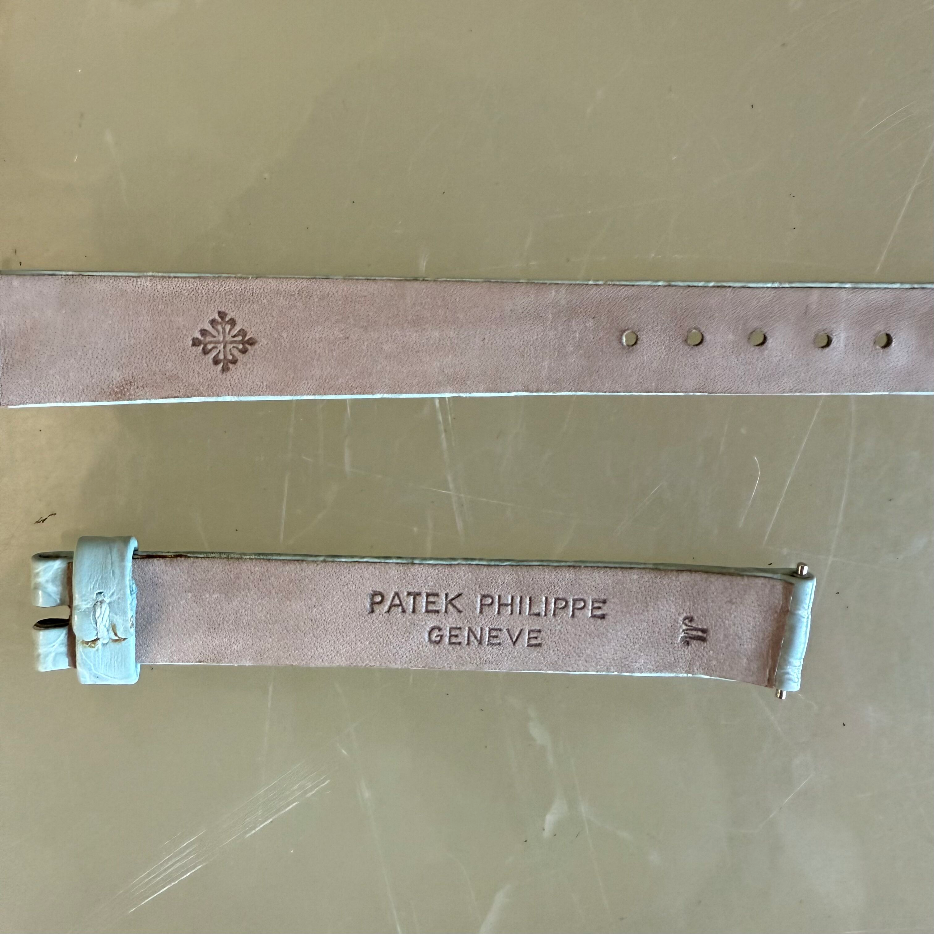 Authentic Patek Philippe Light Blue Alligator Watch Strap Band 12mm
