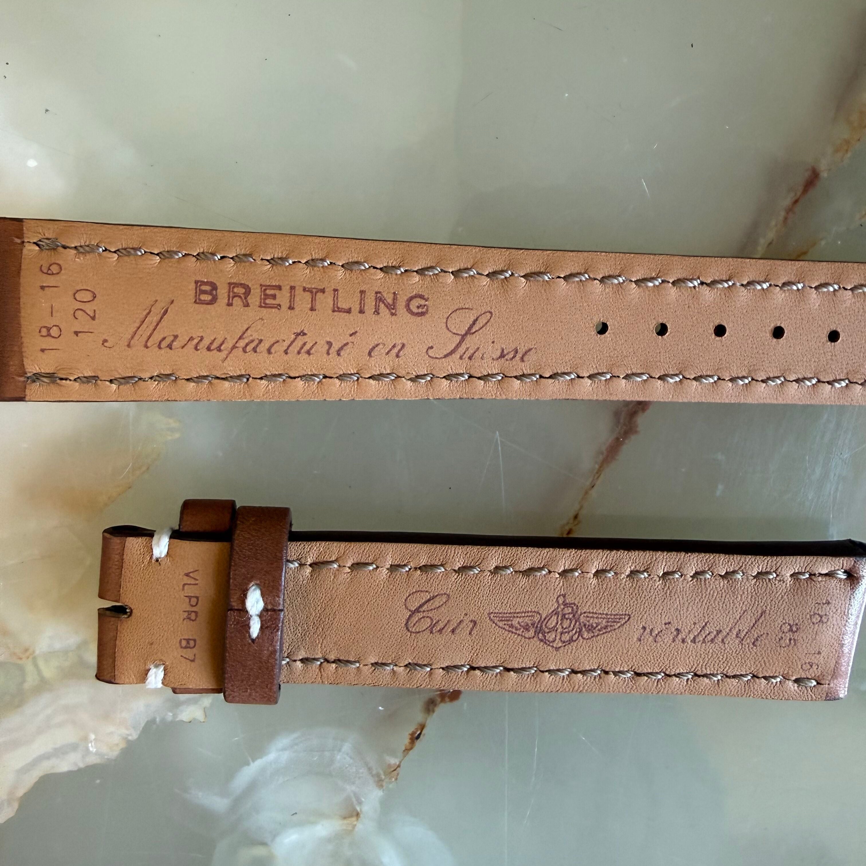 Authentic Breitling Novo Nappa Brown Leather Watch Strap Band 18mm 412XL