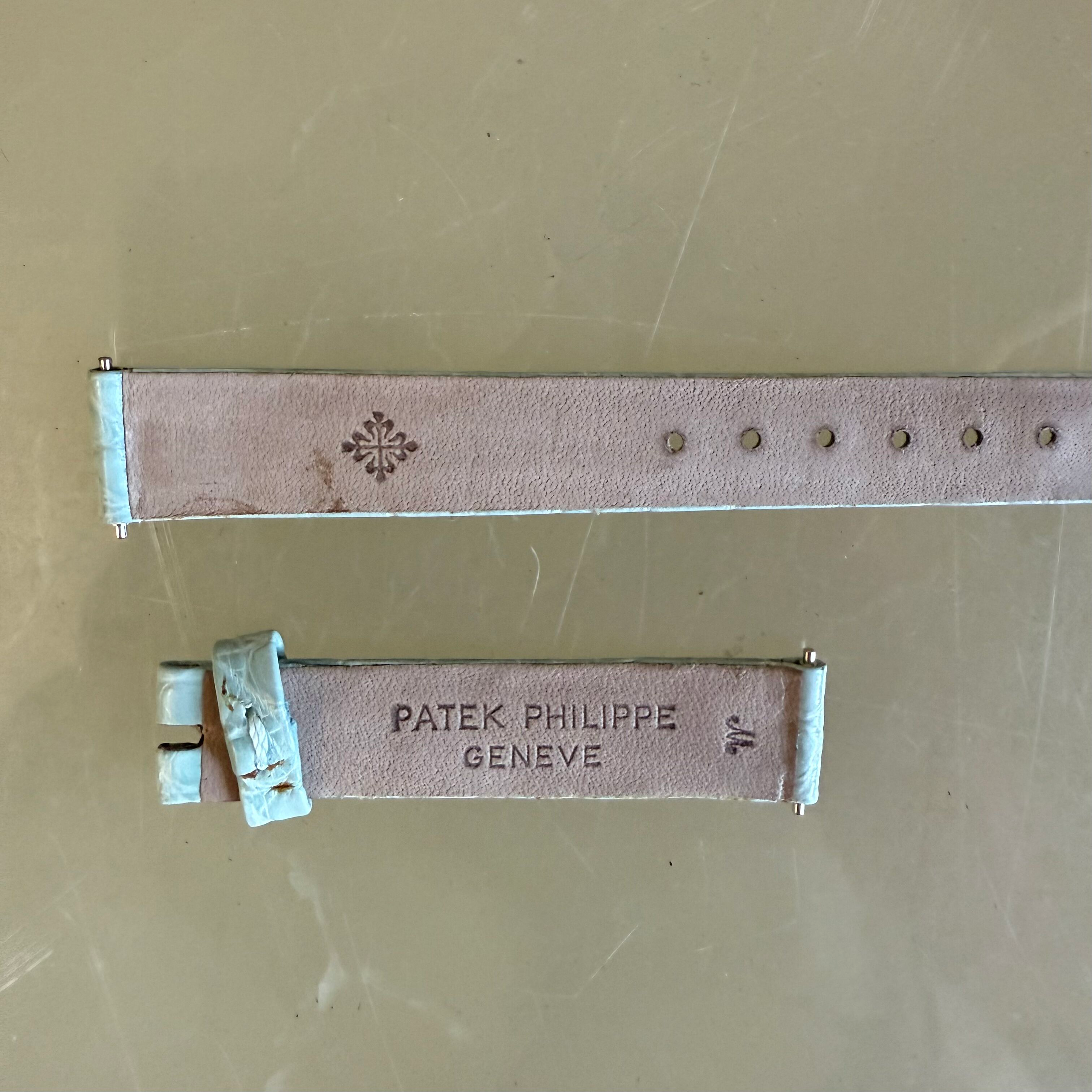 Authentic Patek Philippe Light Blue Crocodile Watch Strap Band 12mm