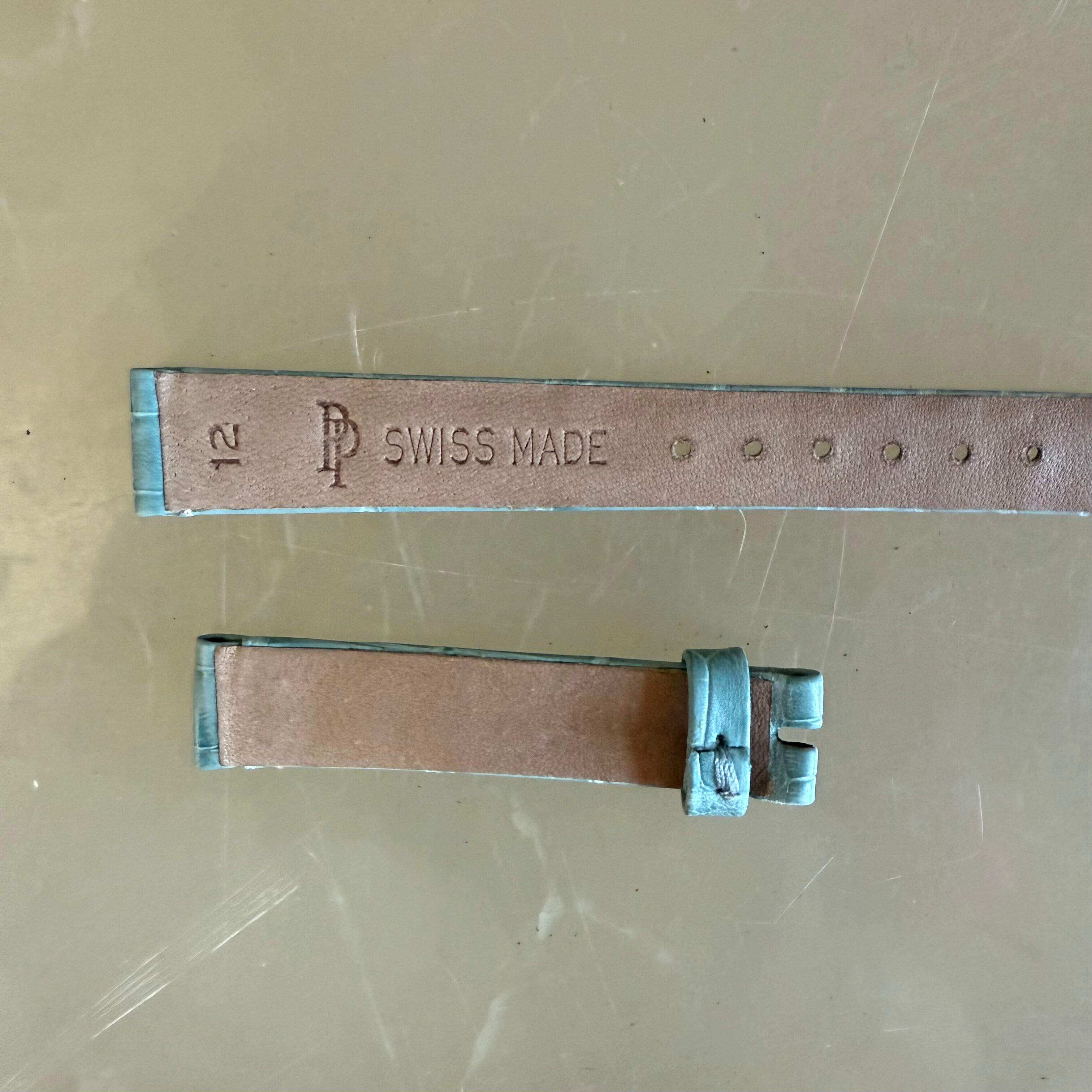 Authentic Patek Philippe Blue Crocodile Watch Strap Band 12mm
