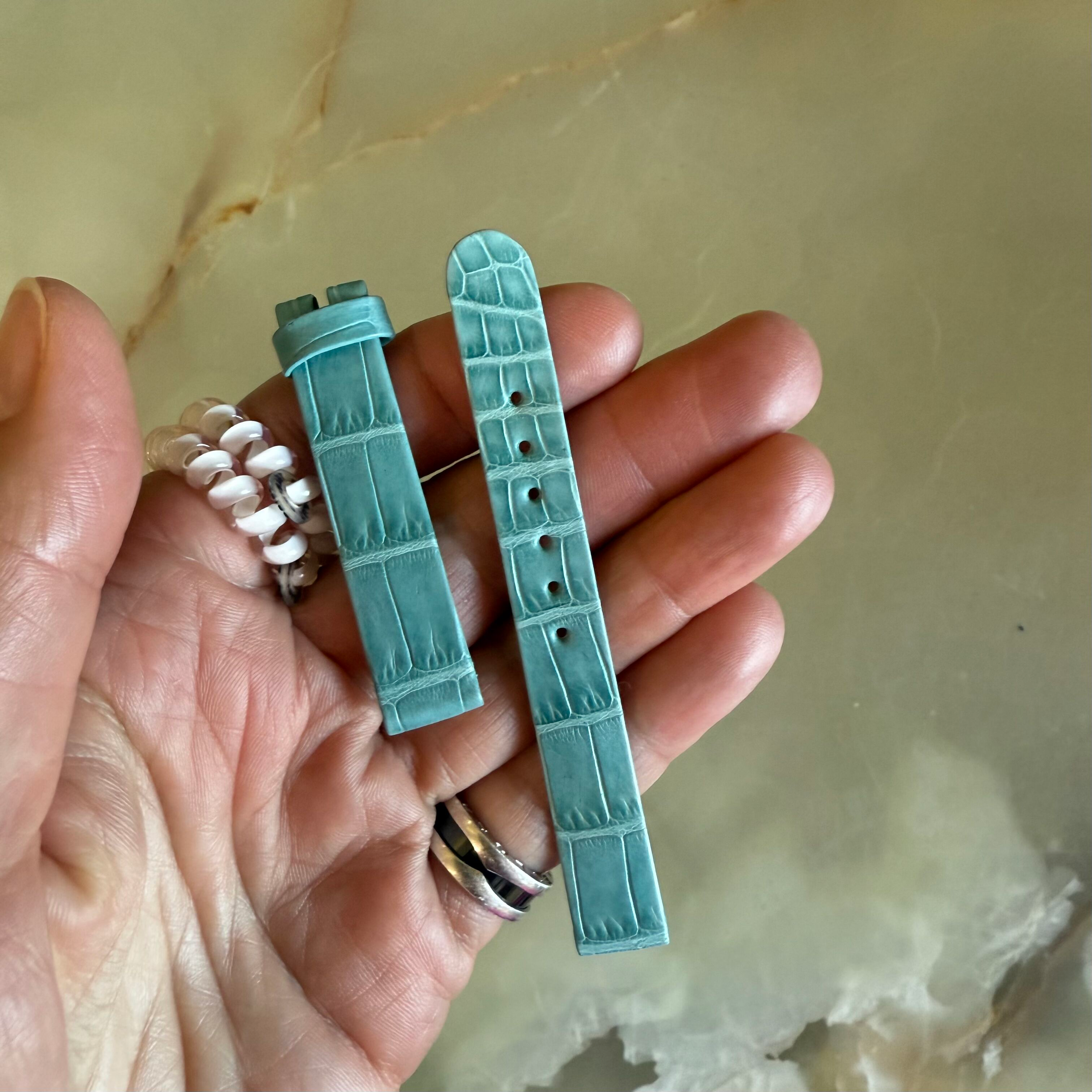 Authentic Patek Philippe Blue Crocodile Watch Strap Band 12mm