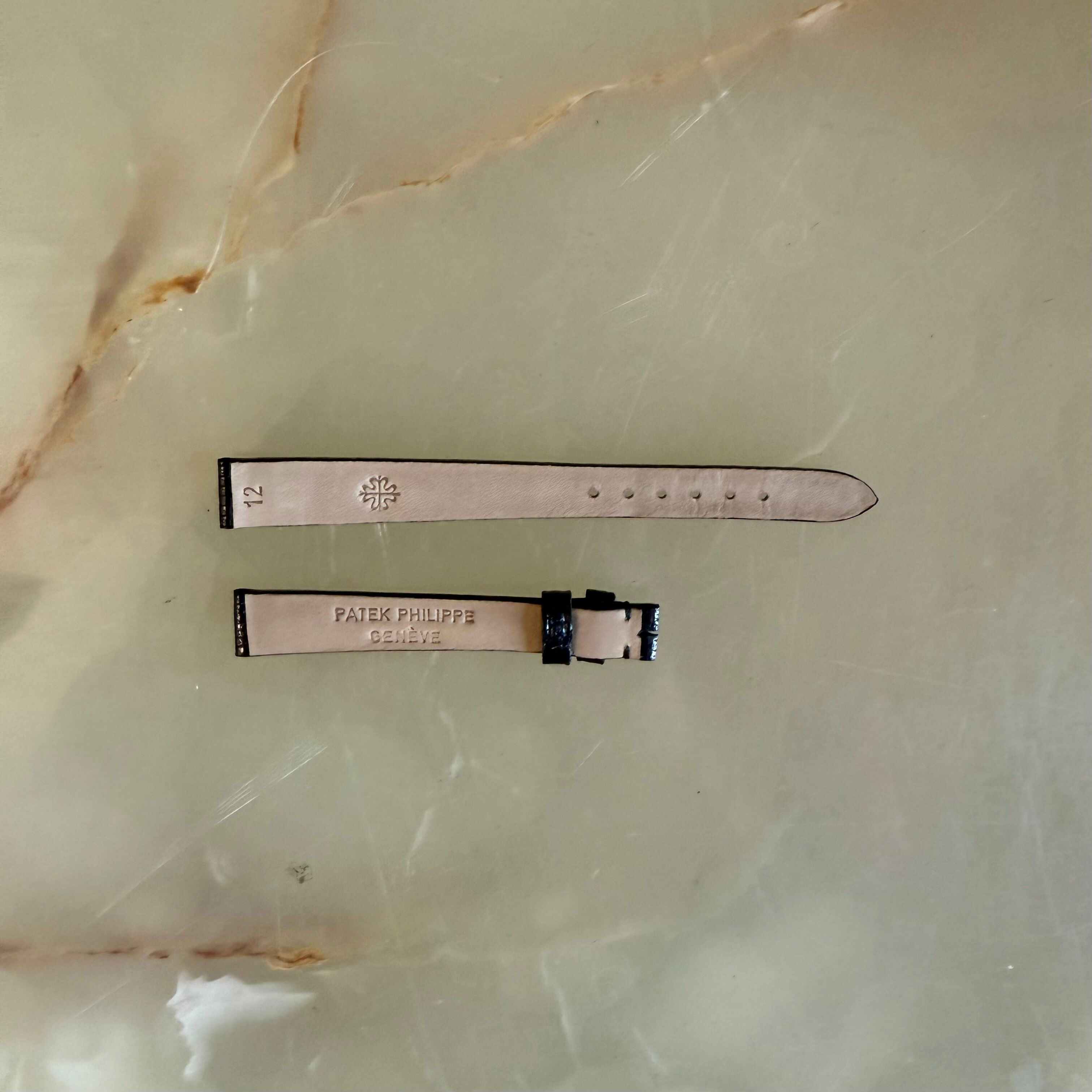 Authentic Patek Philippe Black Lizard Watch Strap Band 12mm