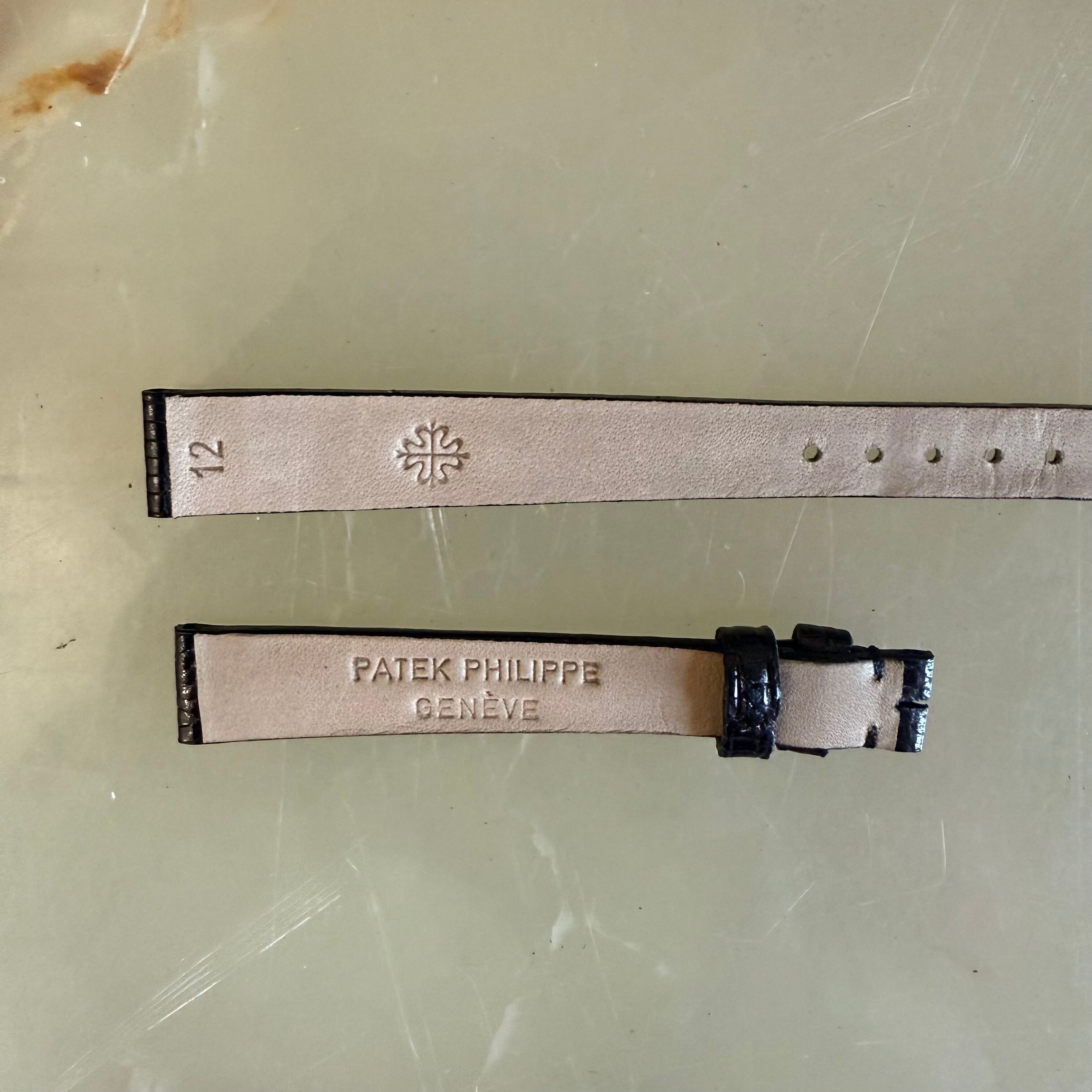Authentic Patek Philippe Black Lizard Watch Strap Band 12mm