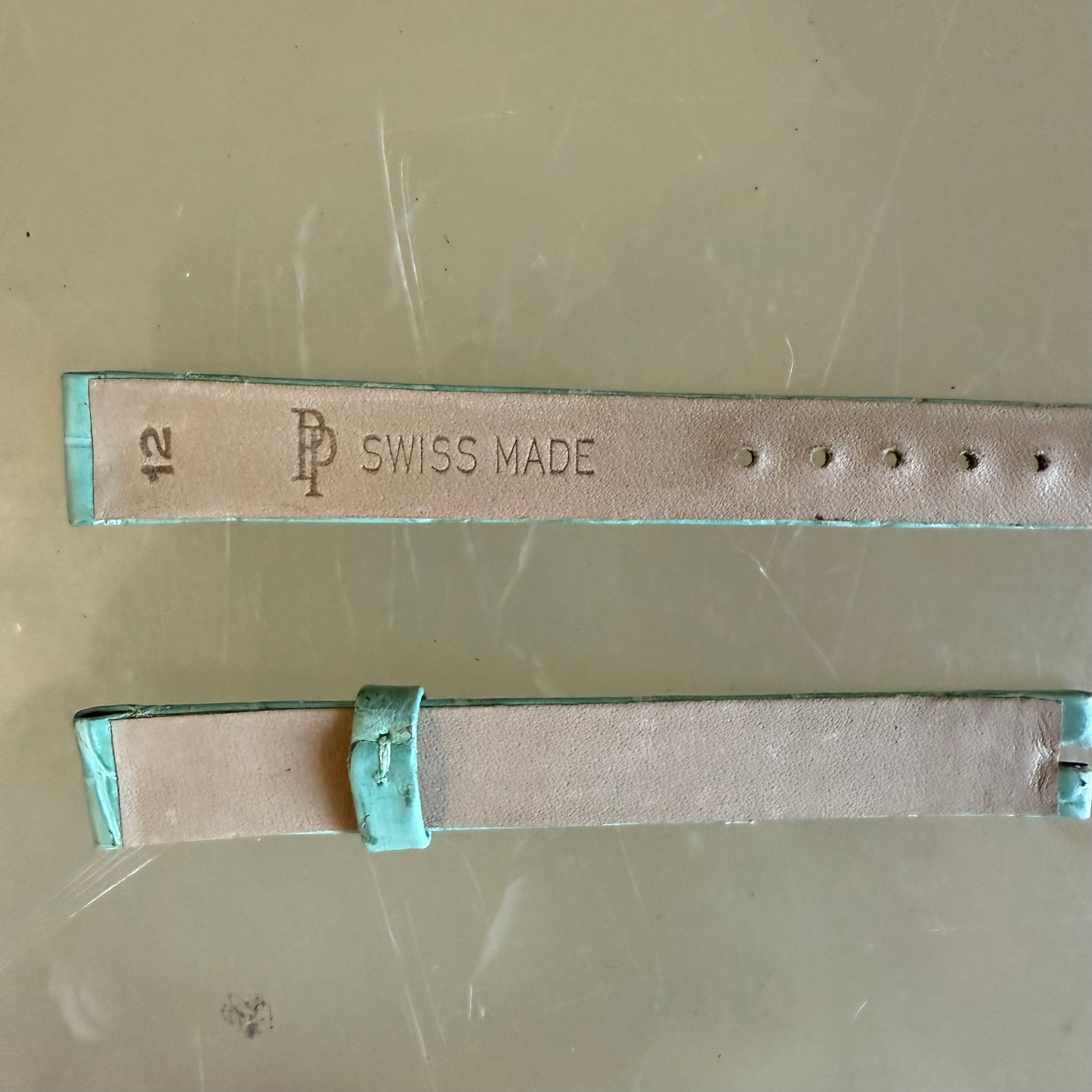 Authentic Patek Philippe Turquoise Crocodile Watch Strap Band 12mm