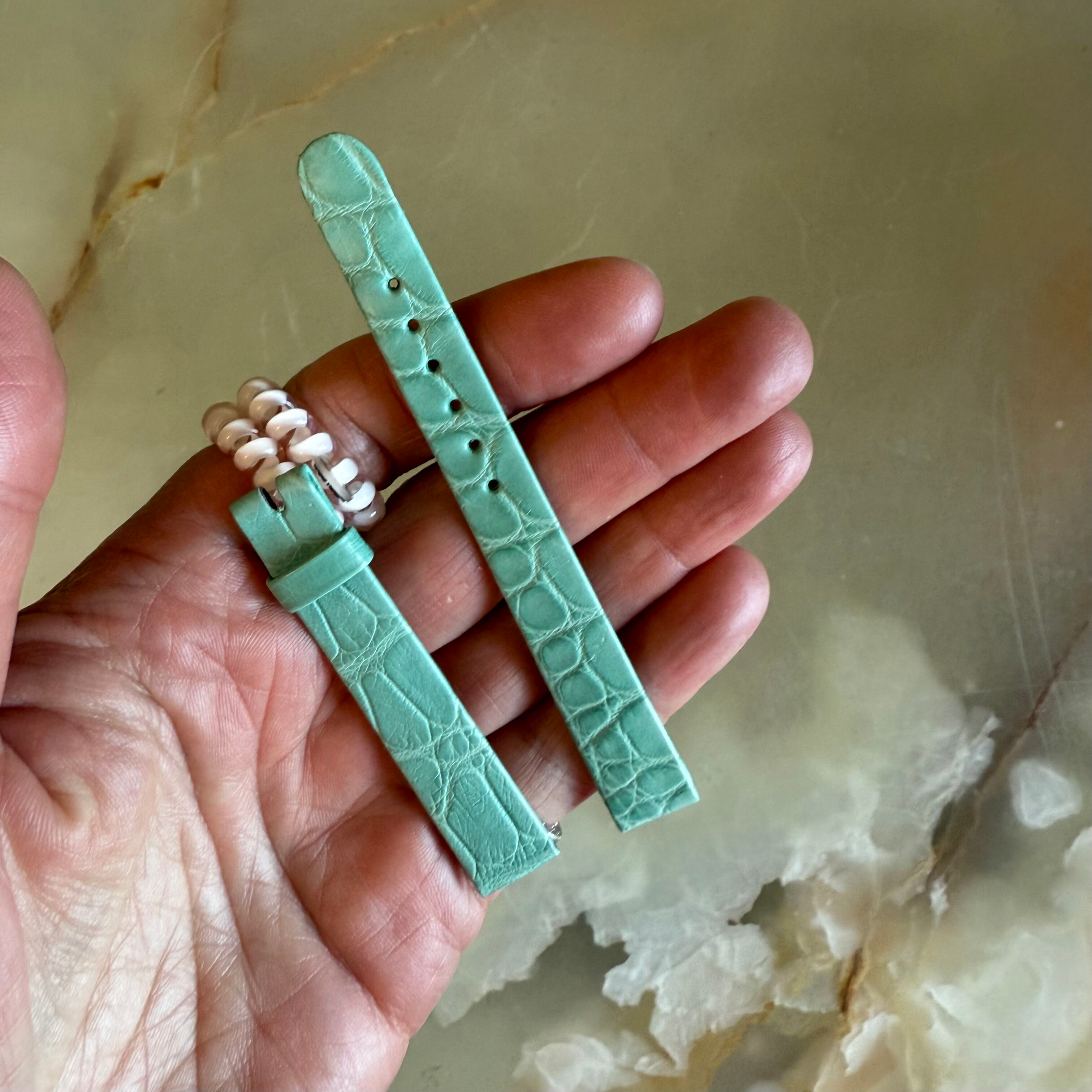 Authentic Patek Philippe Turquoise Alligator Watch Strap Band 12mm