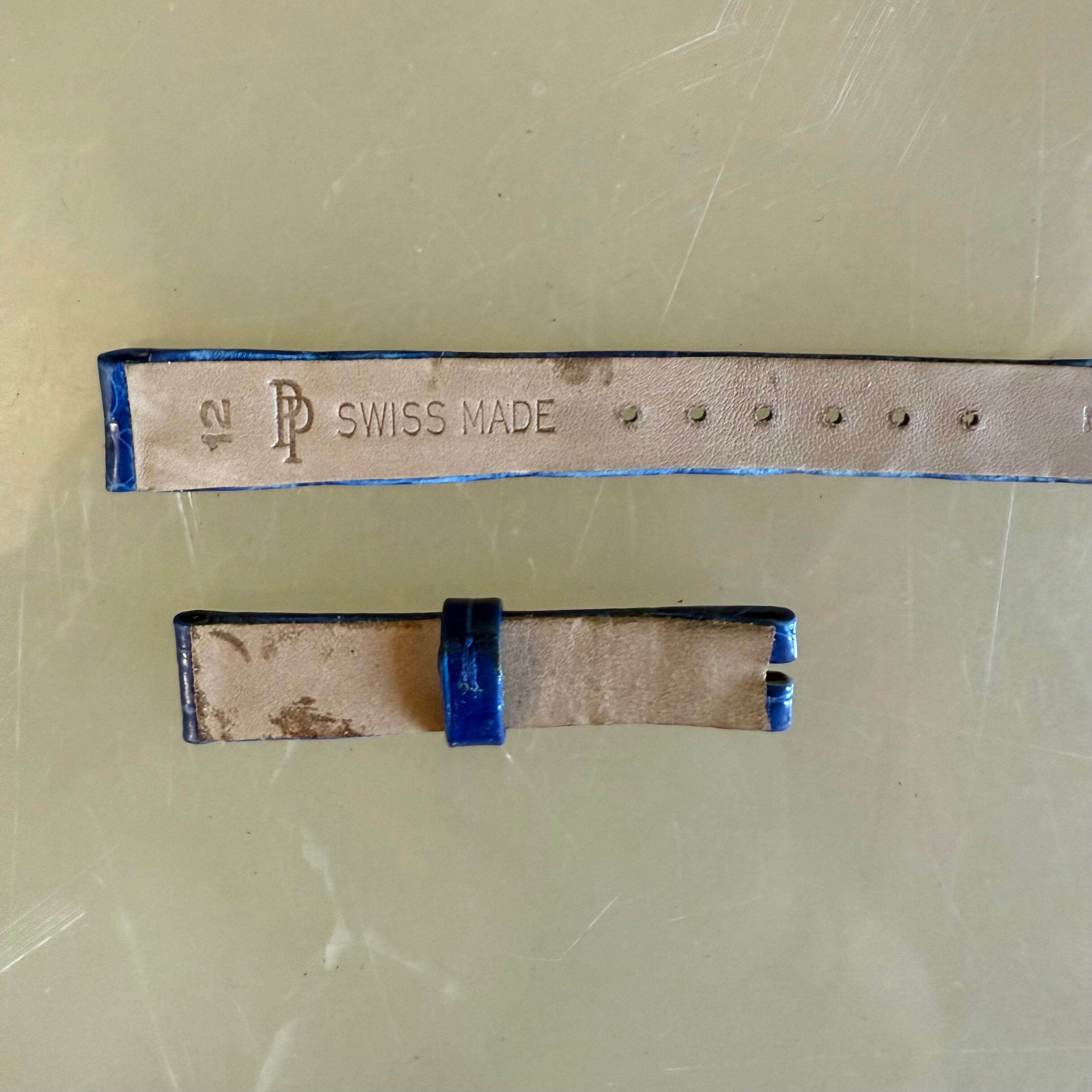 Authentic Patek Philippe Dark Blue Alligator Watch Strap Band 12mm