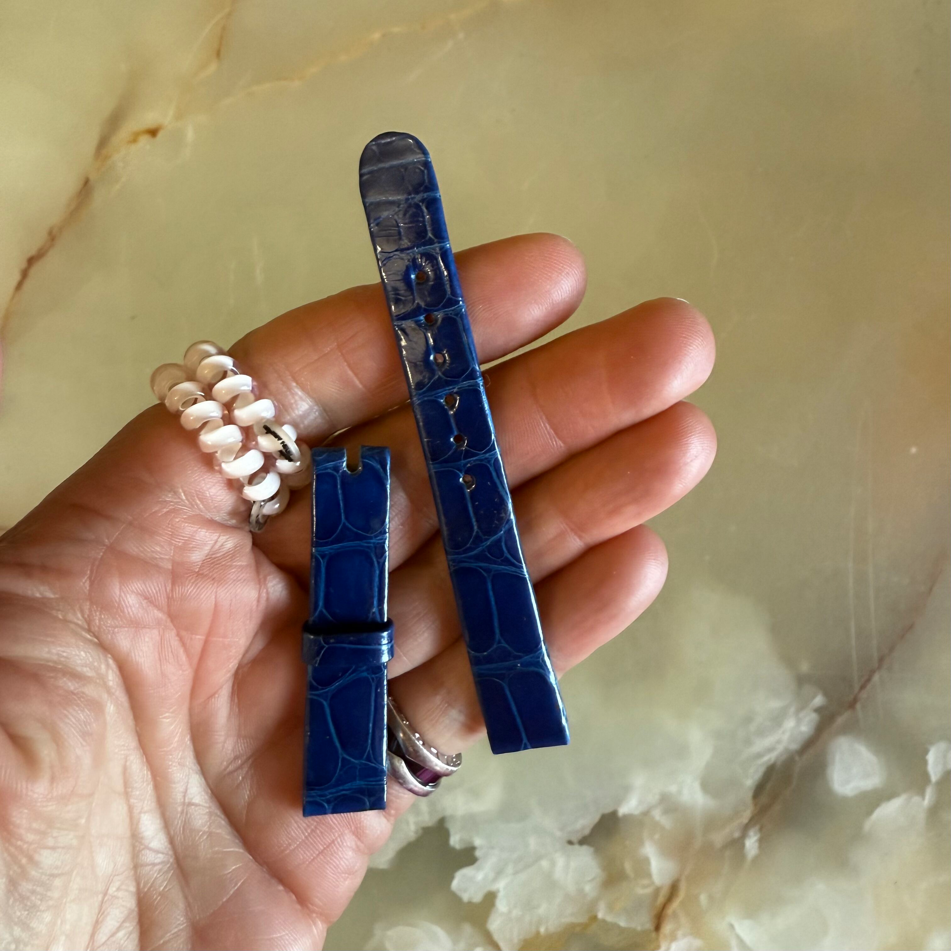 Authentic Patek Philippe Dark Blue Alligator Watch Strap Band 12mm