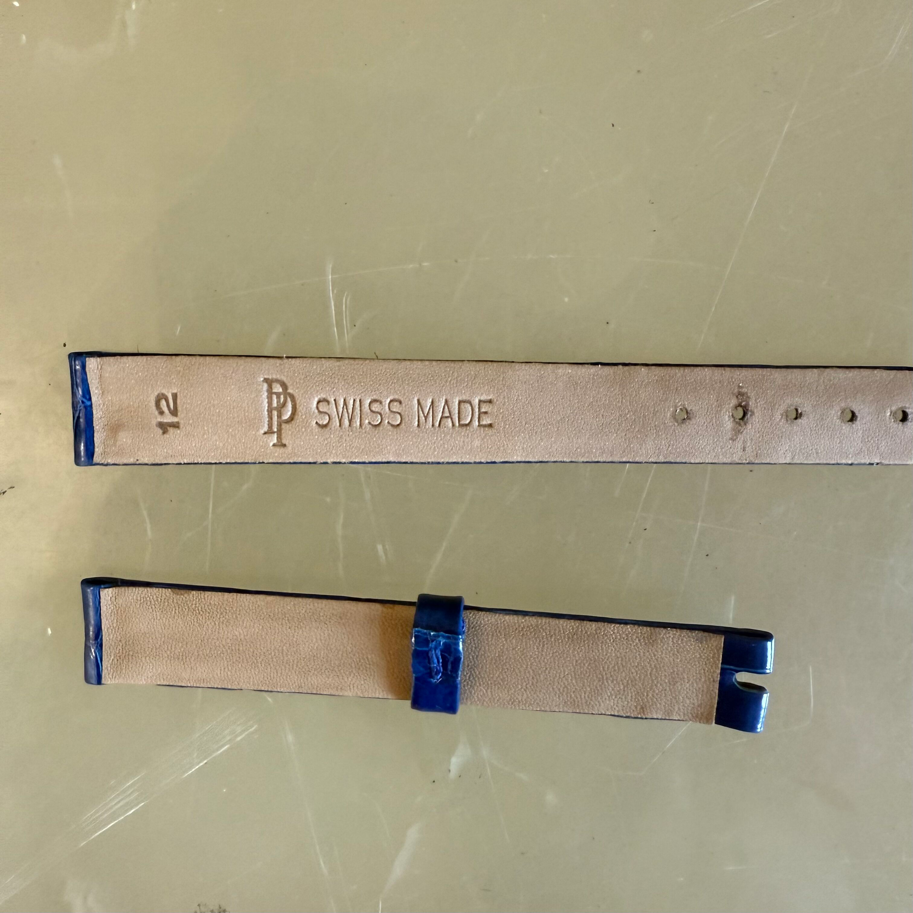 Authentic Patek Philippe Dark Blue Crocodile Watch Strap Band 12mm