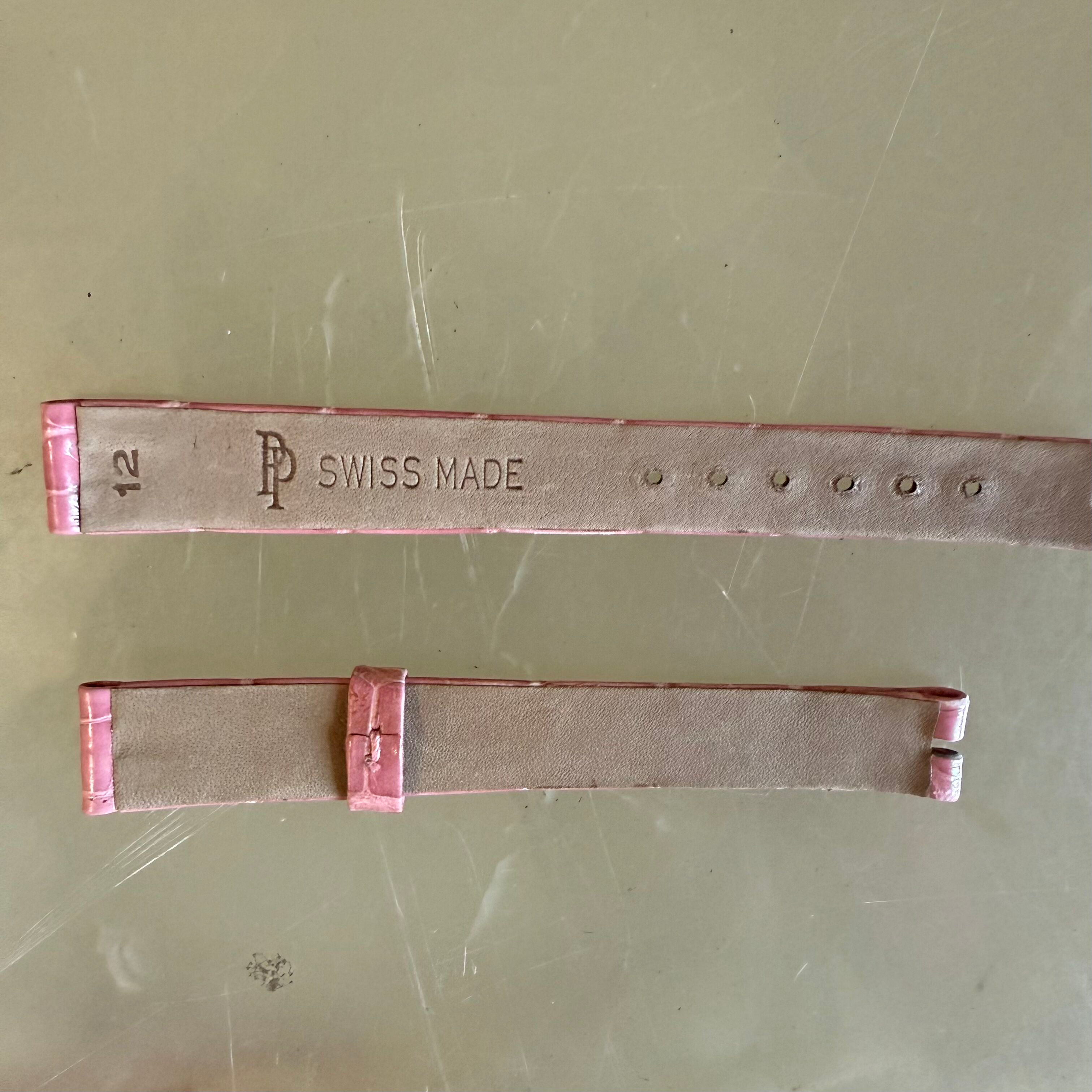 Authentic Patek Philippe Dark Pink Crocodile Watch Strap Band 12mm