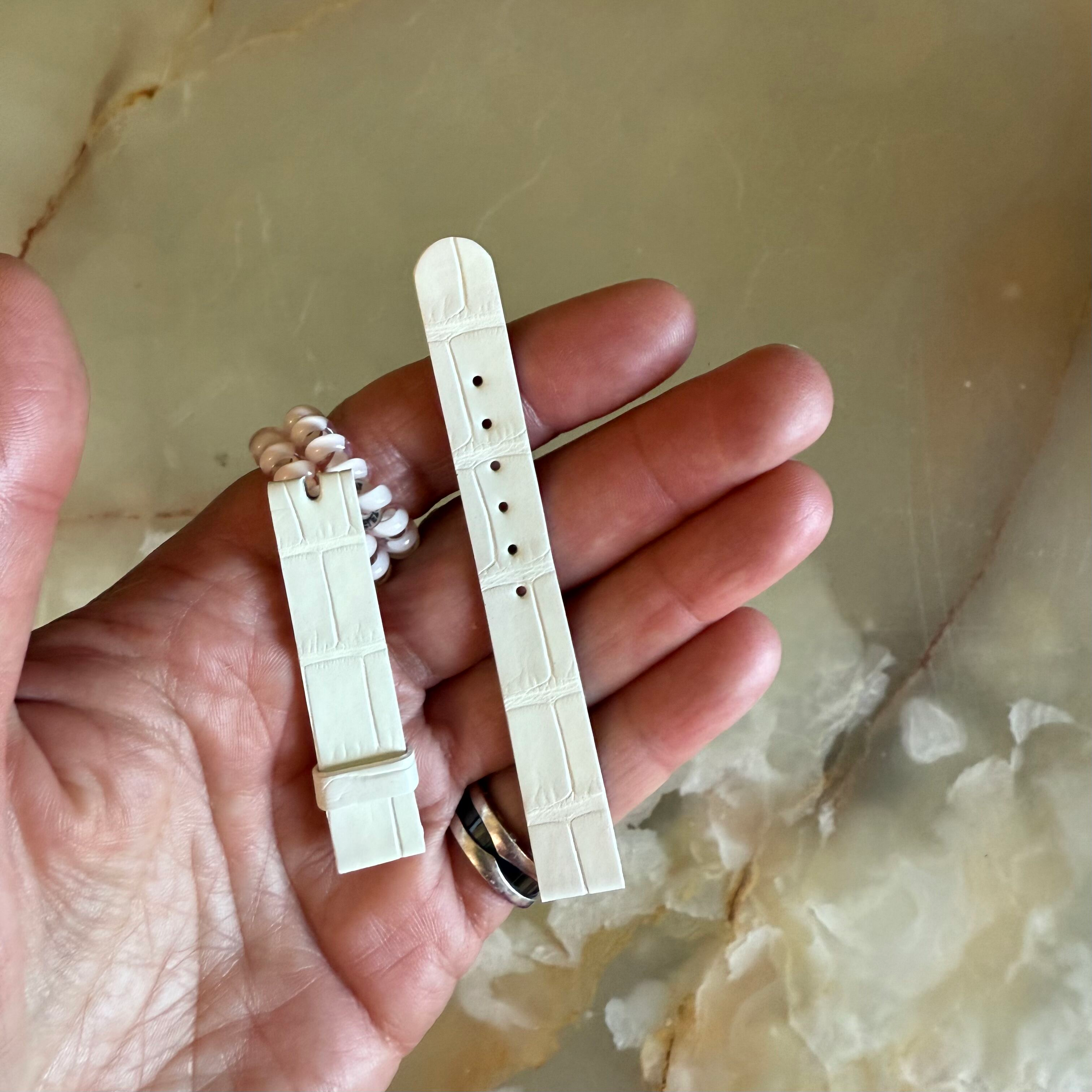 Authentic Patek Philippe White Crocodile Watch Strap Band 12mm