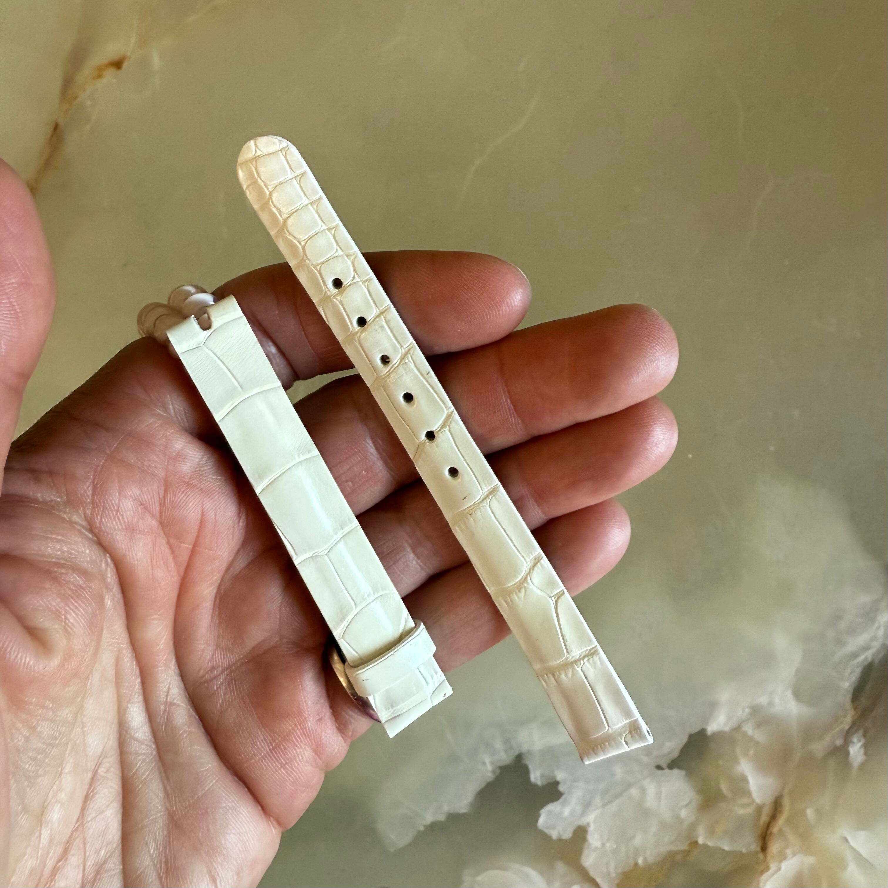 Authentic Patek Philippe White Alligator Watch Strap Band 12mm