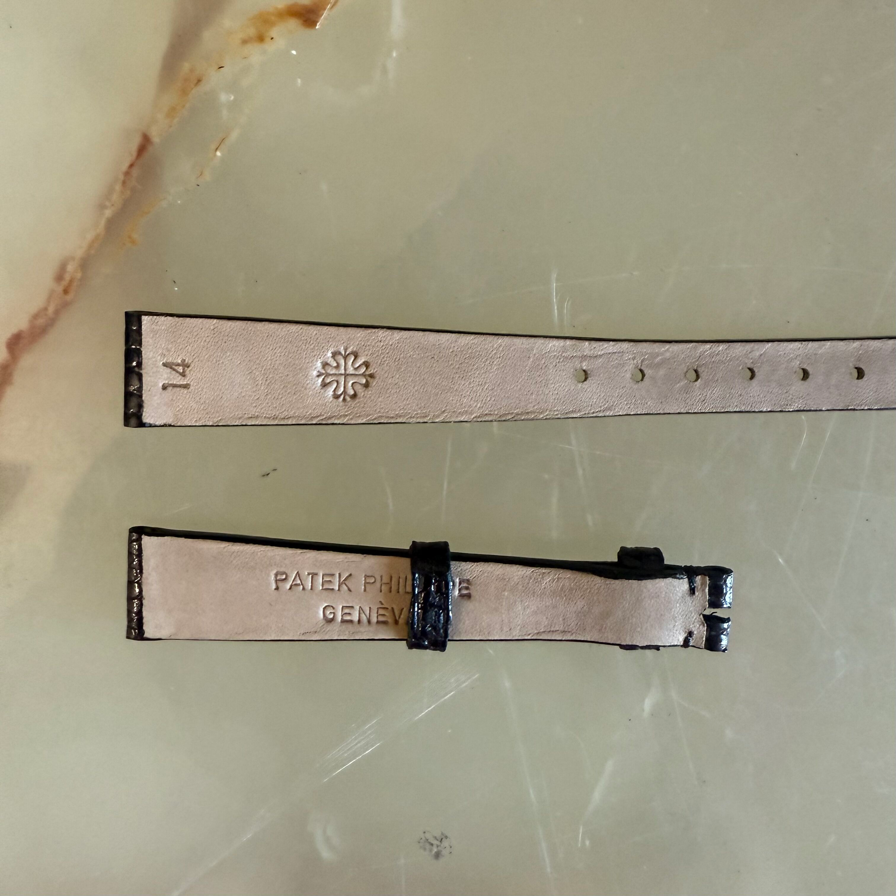 Authentic Patek Philippe Black Lizard Watch Strap Band 14mm