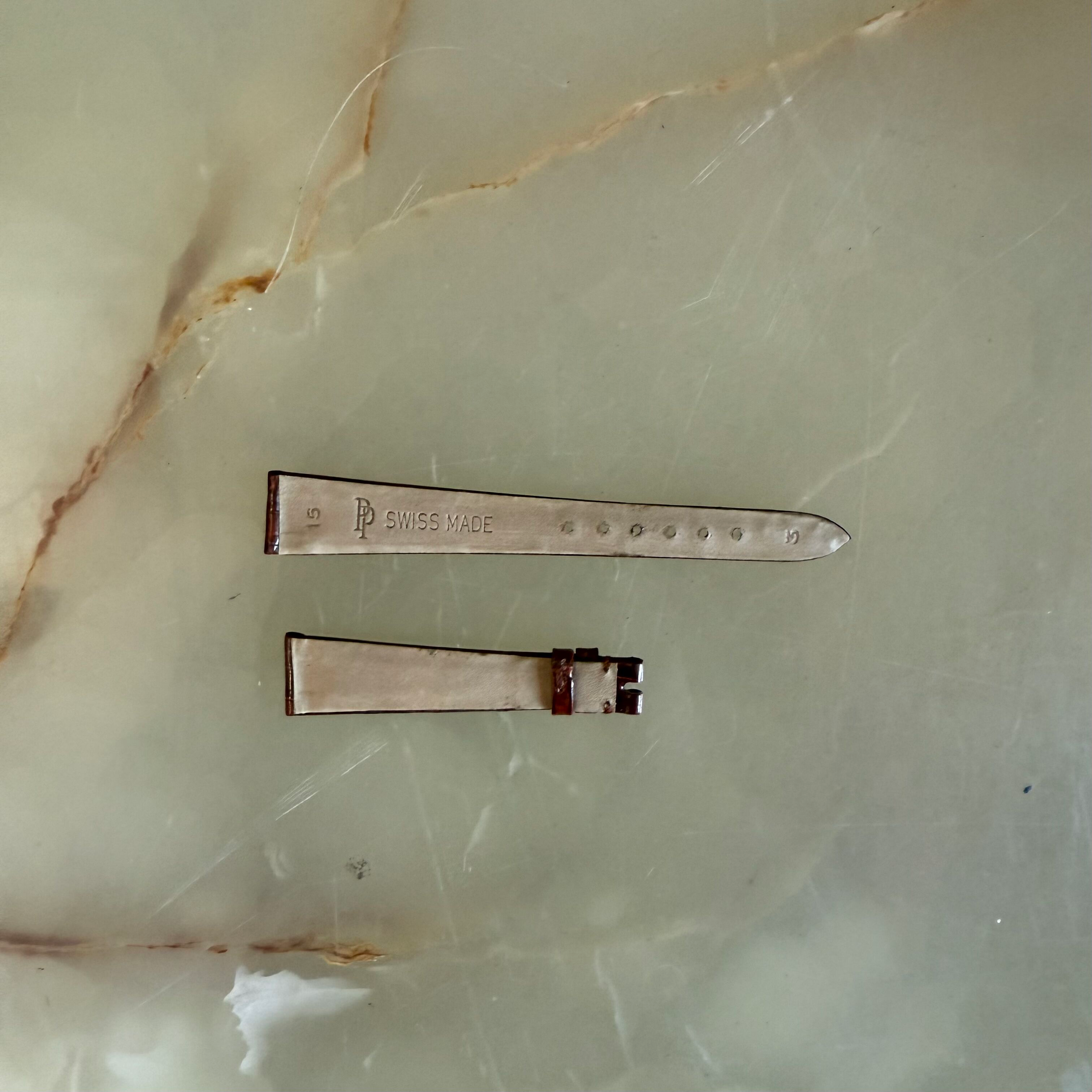Authentic Patek Philippe Shiny Brown Alligator Watch Strap Band 15mm