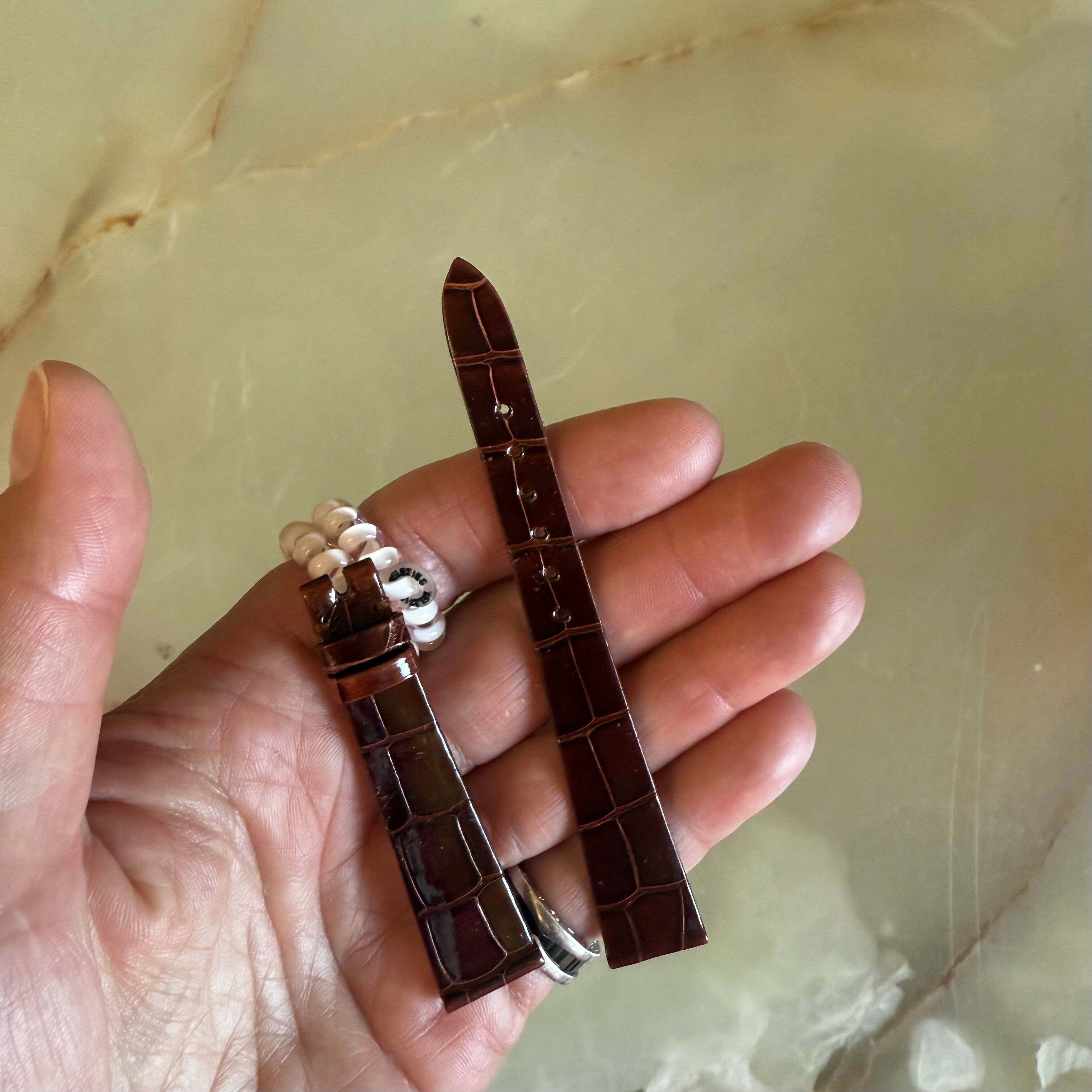 Authentic Patek Philippe Shiny Brown Alligator Watch Strap Band 15mm