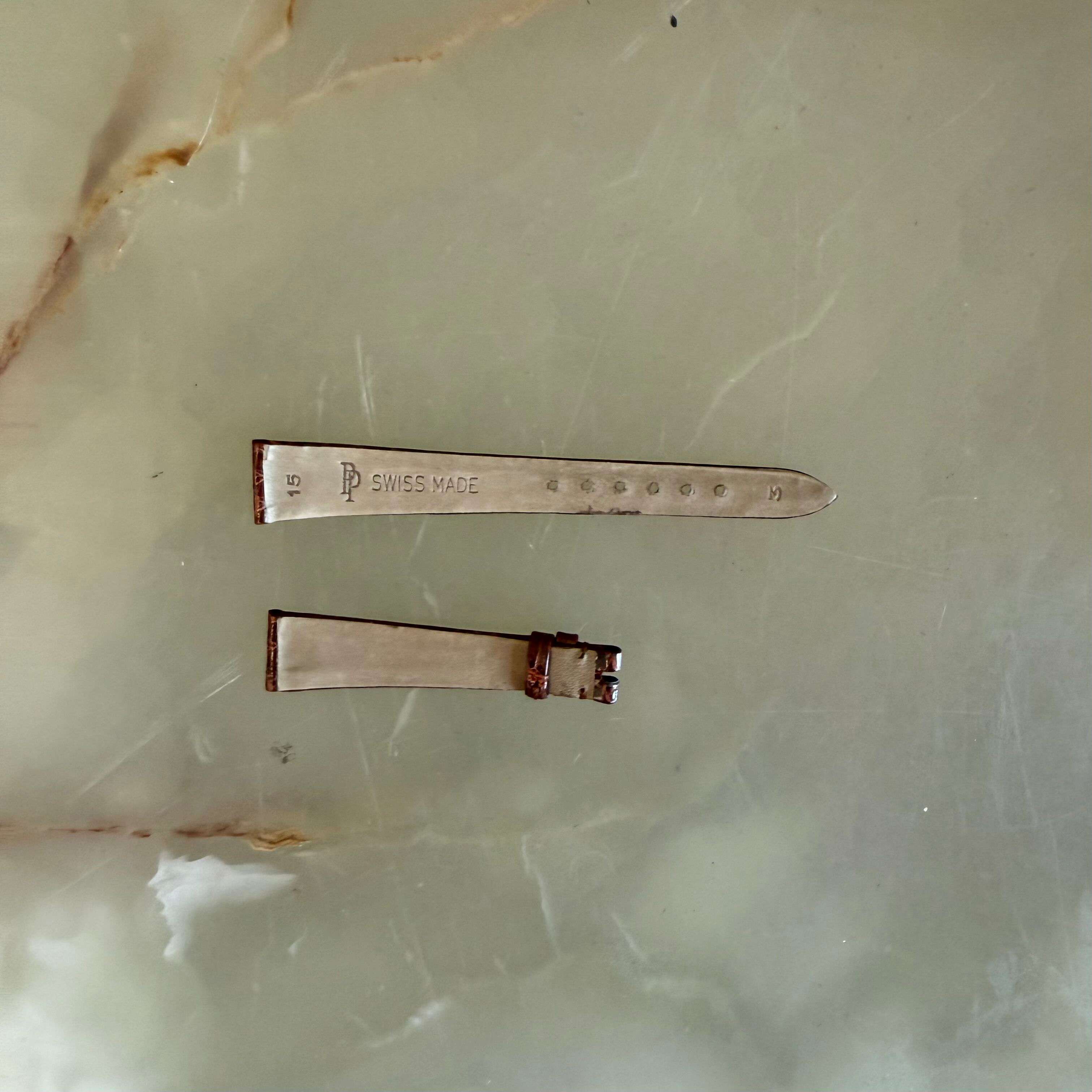 Authentic Patek Philippe Shiny Brown Crocodile Watch Strap Band 15mm