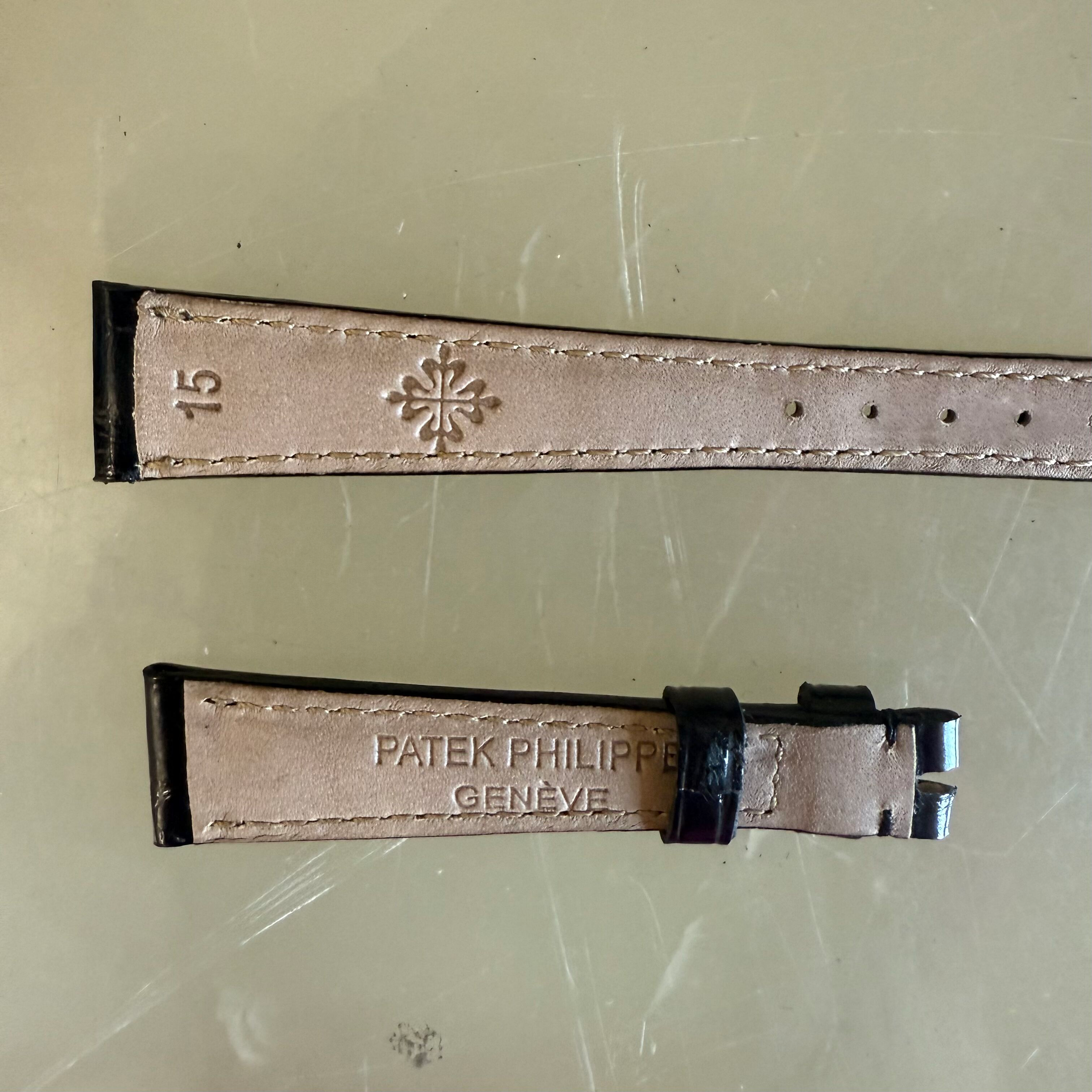 Authentic Patek Philippe Black Crocodile Watch Strap Band 15mm