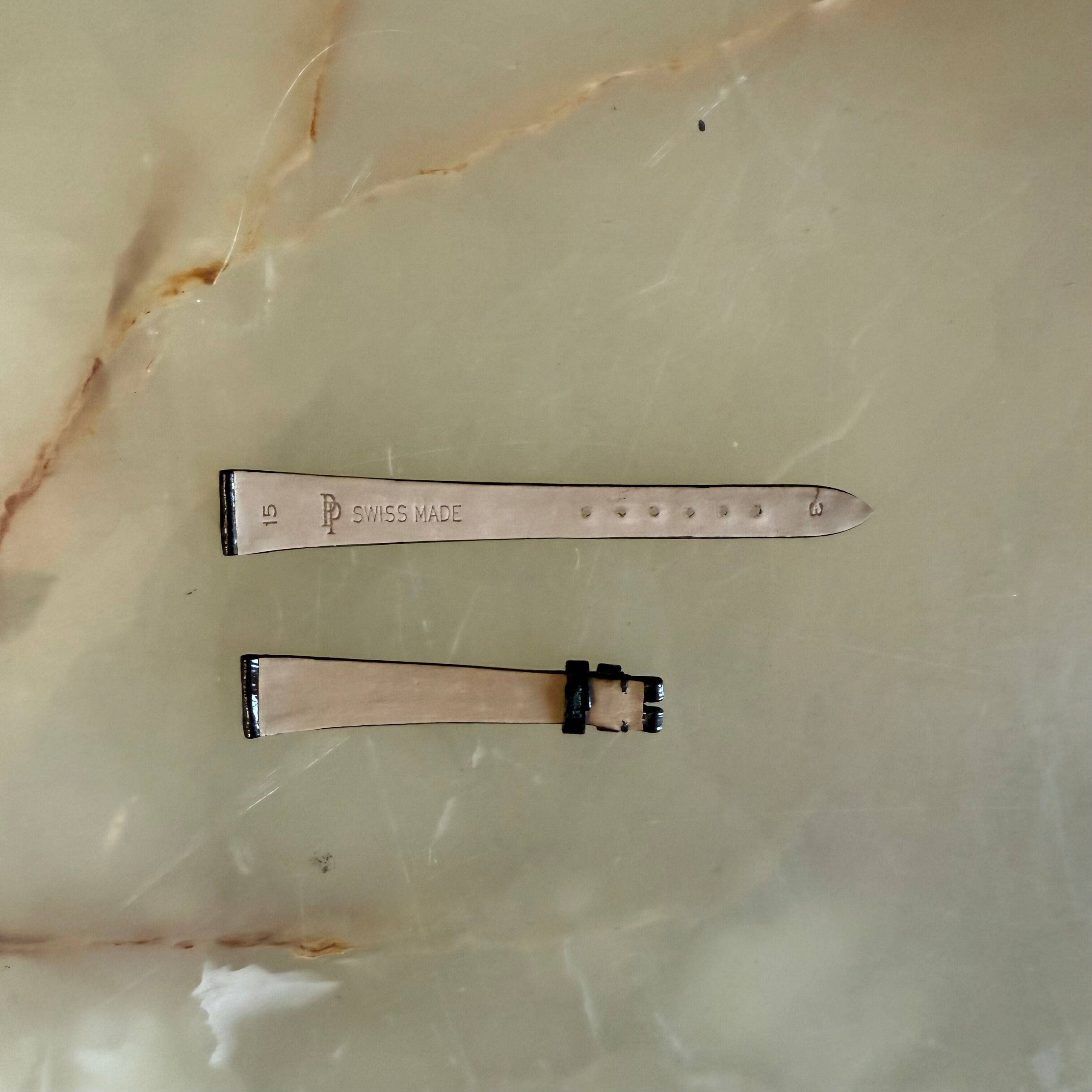 Authentic Patek Philippe Black Alligator Watch Strap Band 15mm