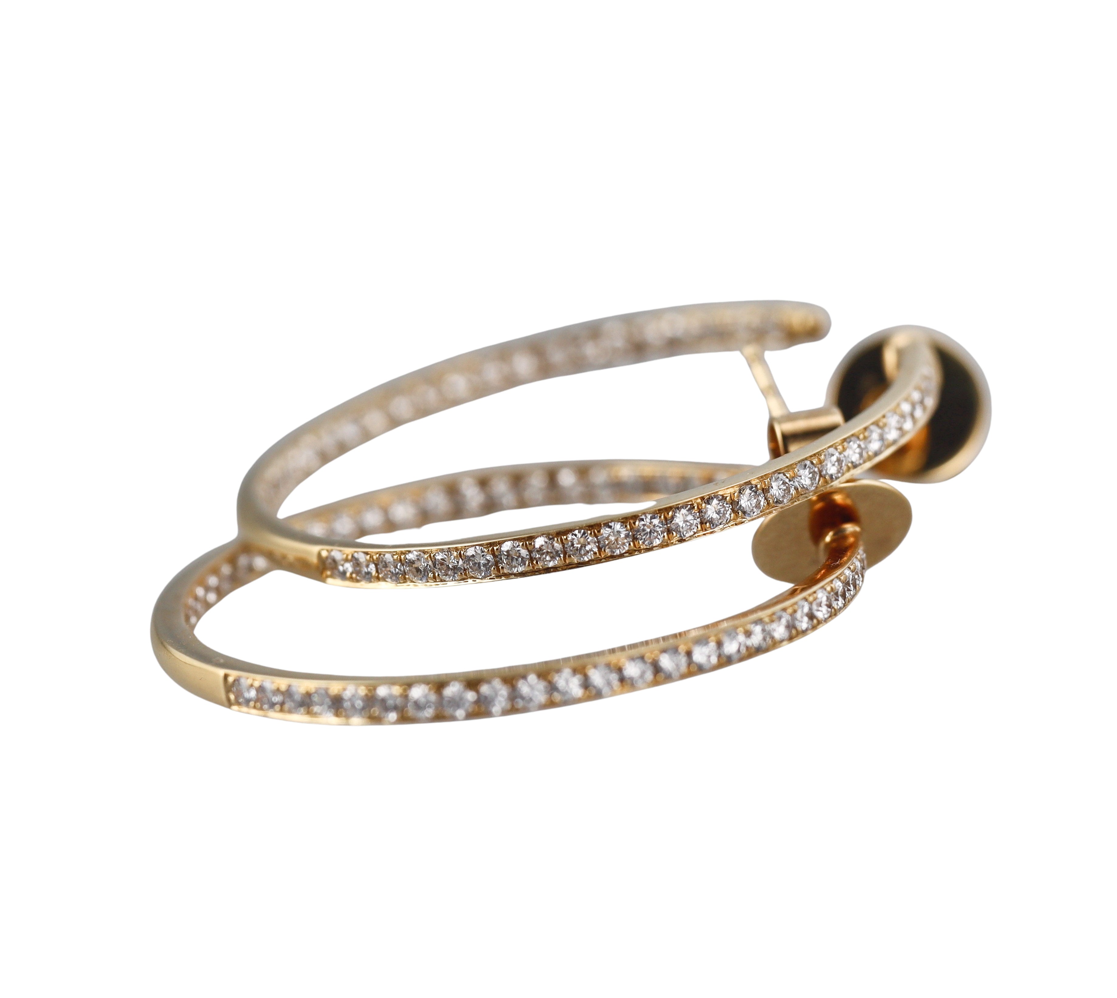 Memoire by Hearts on Fire 18k Gold Diamond Hoops Earrings