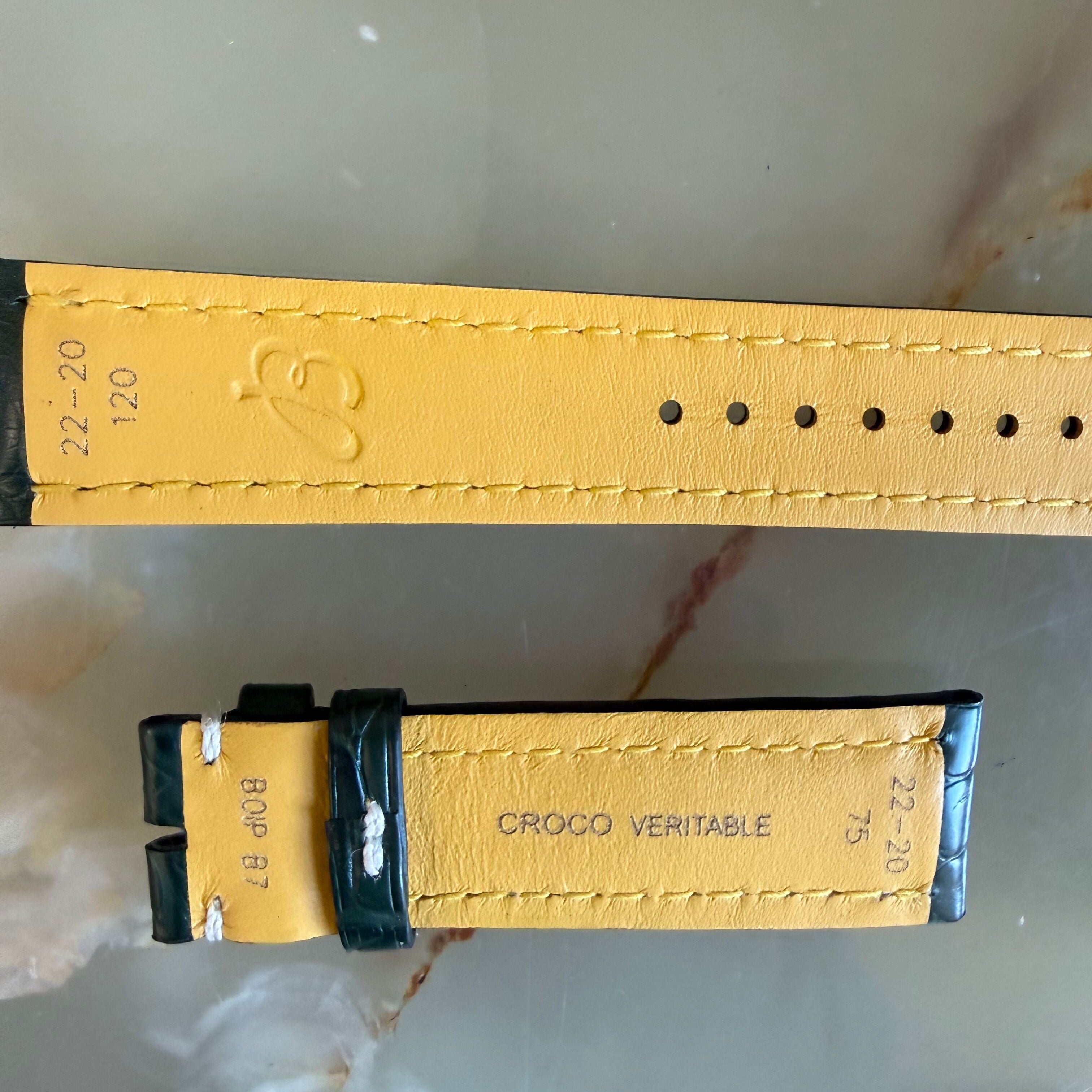 Authentic Breitling Green Crocodile Watch Strap Band 22mm 103OP