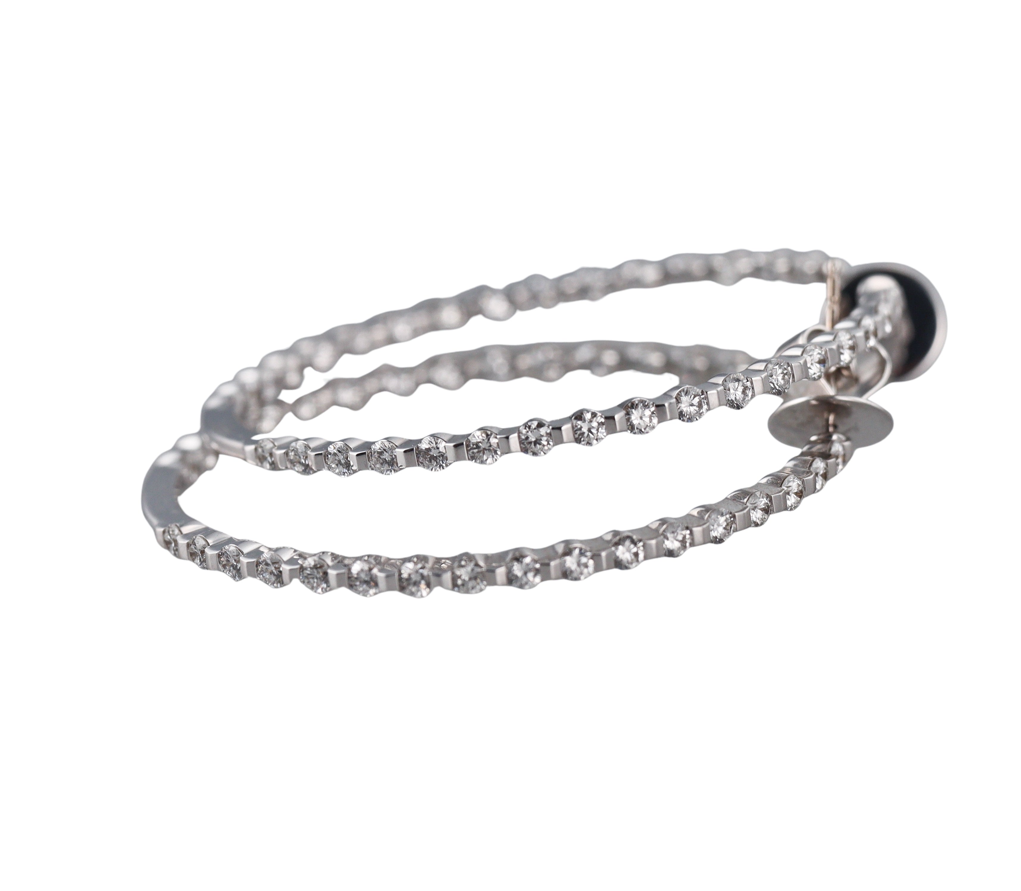 Memoire by Hearts on Fire 18k Gold Diamond Prong Round Hoops Earrings