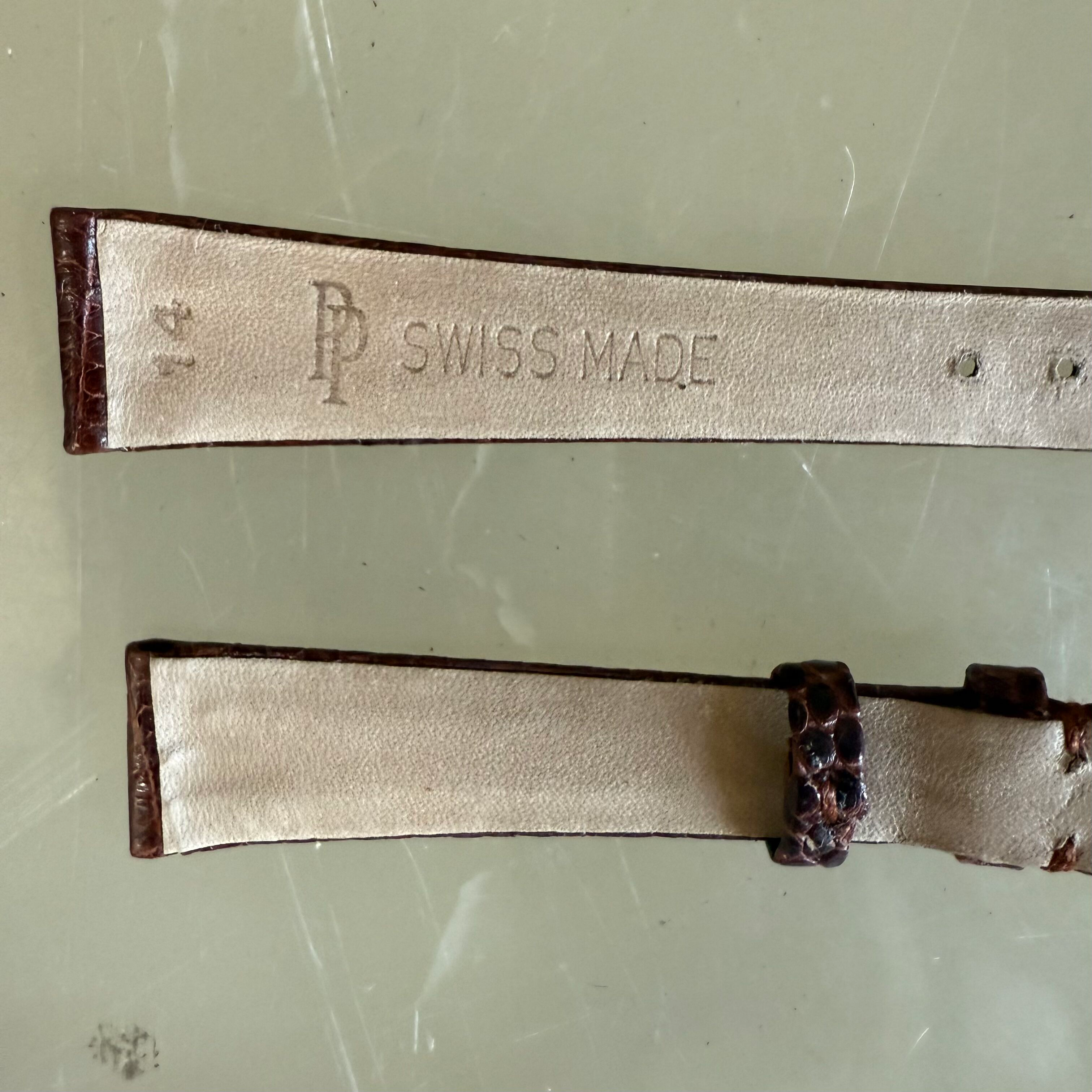 Authentic Patek Philippe Shiny Brown Lizard Watch Strap Band 14mm