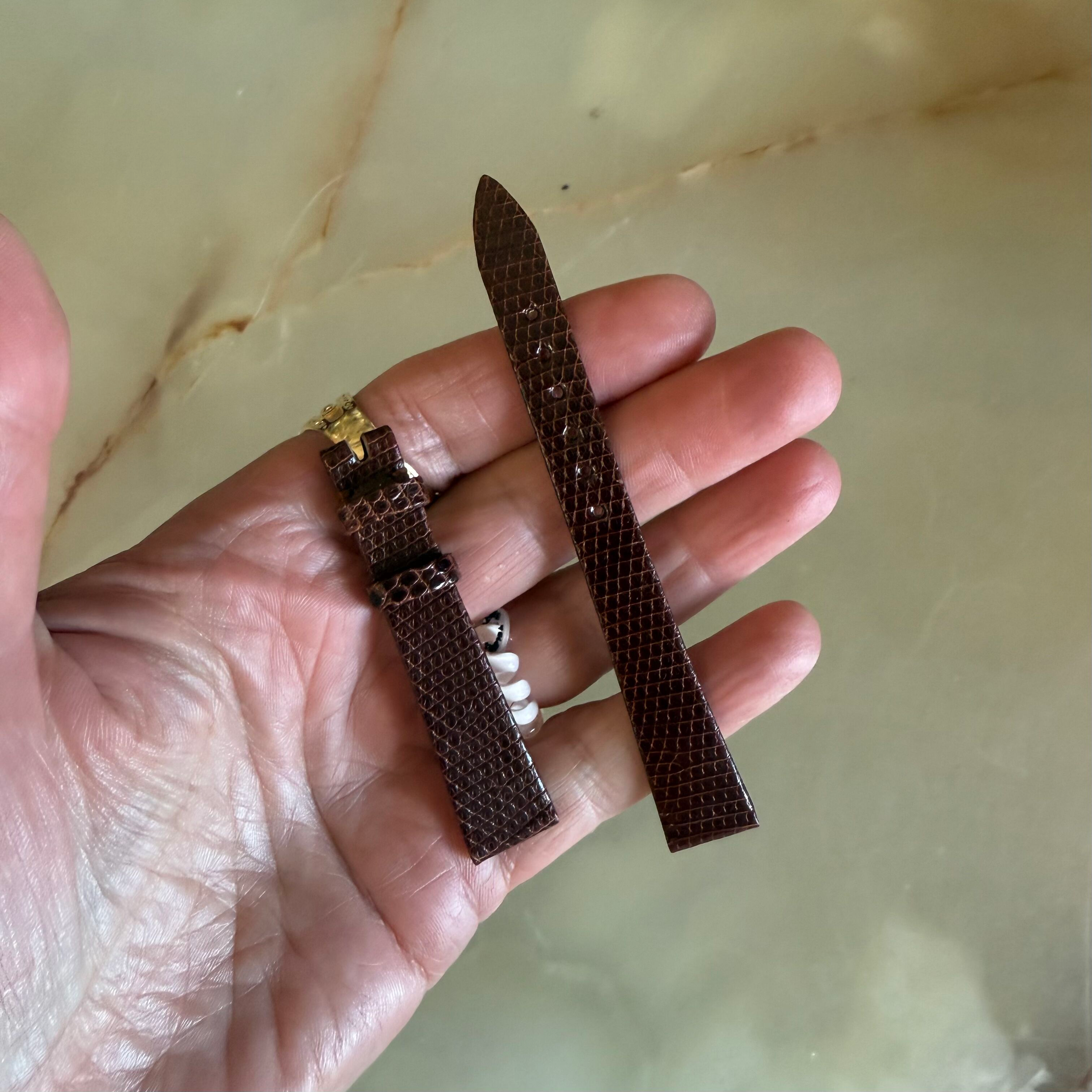 Authentic Patek Philippe Shiny Brown Lizard Watch Strap Band 14mm