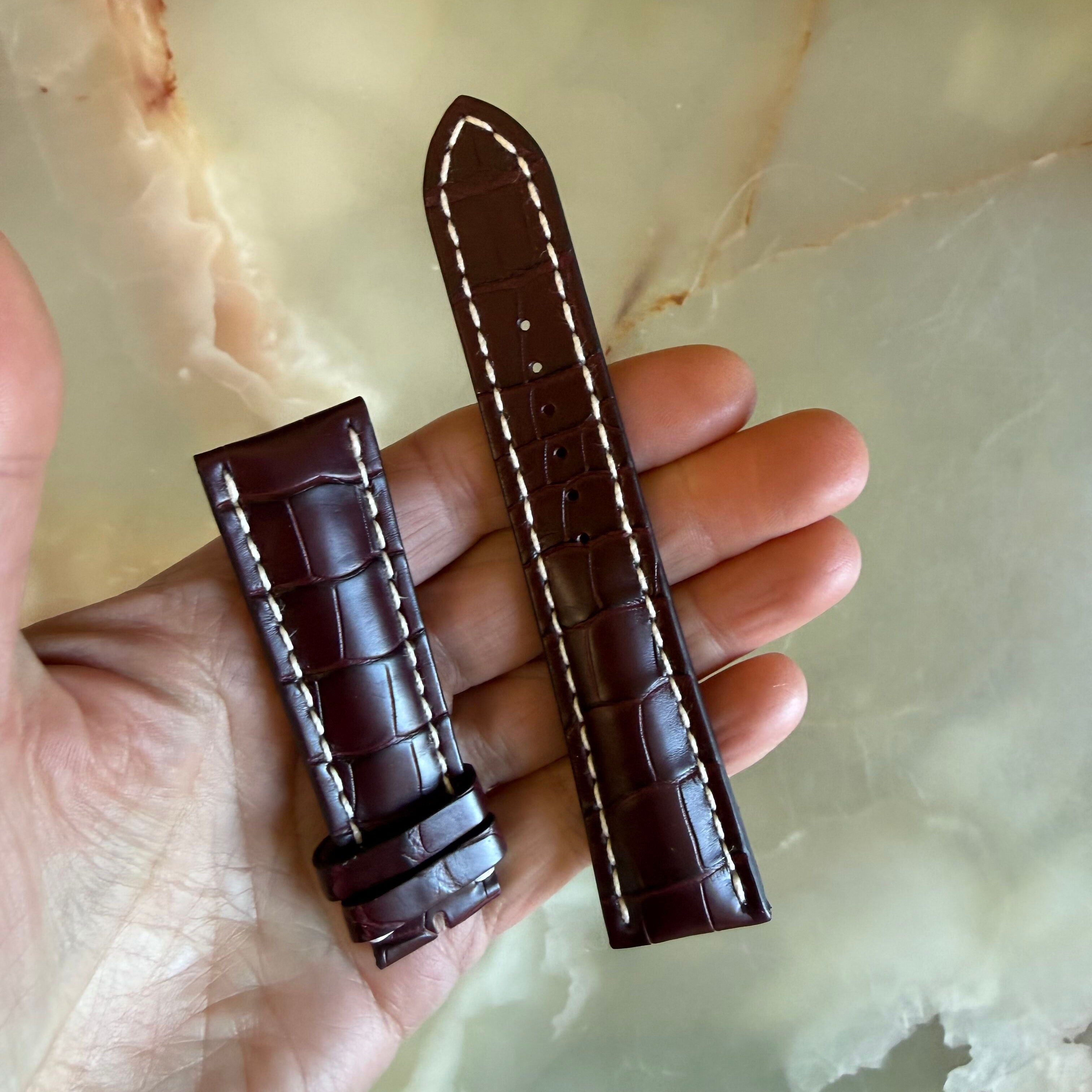 Authentic Breitling Burgundy Crocodile Watch Strap Band 24mm 750P