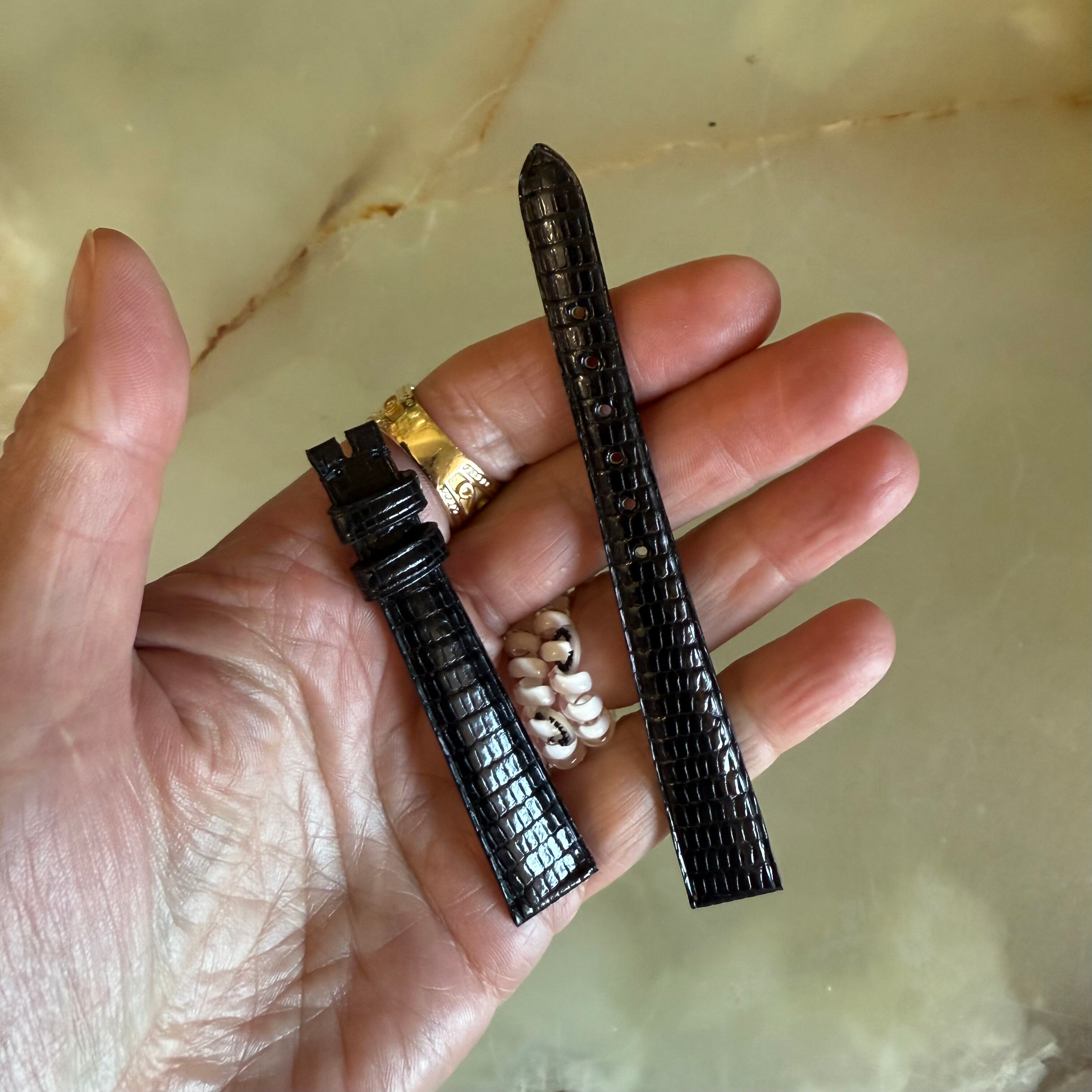 Authentic Patek Philippe Black Lizard Watch Strap Band 14mm x 10mm