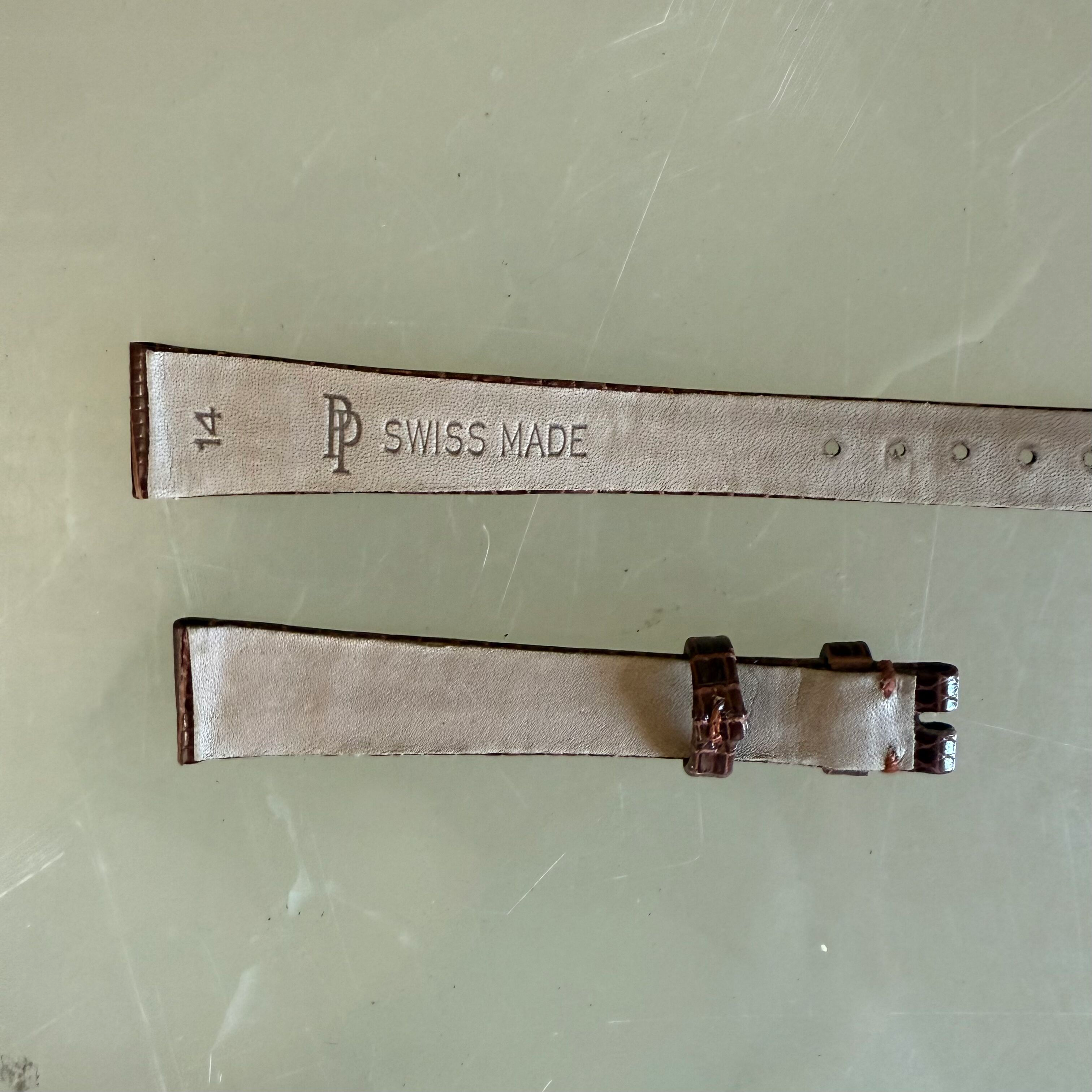 Authentic Patek Philippe Brown Lizard Watch Strap Band 14mm