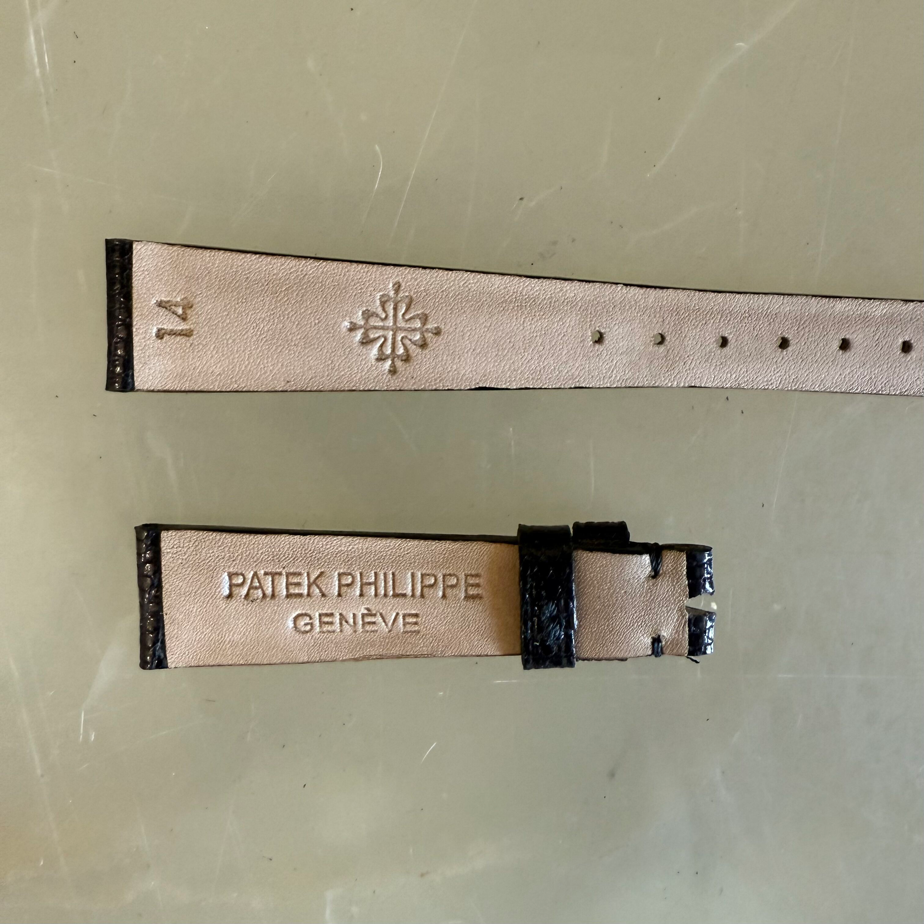 Authentic Patek Philippe Black Lizard Watch Strap Band 14mm