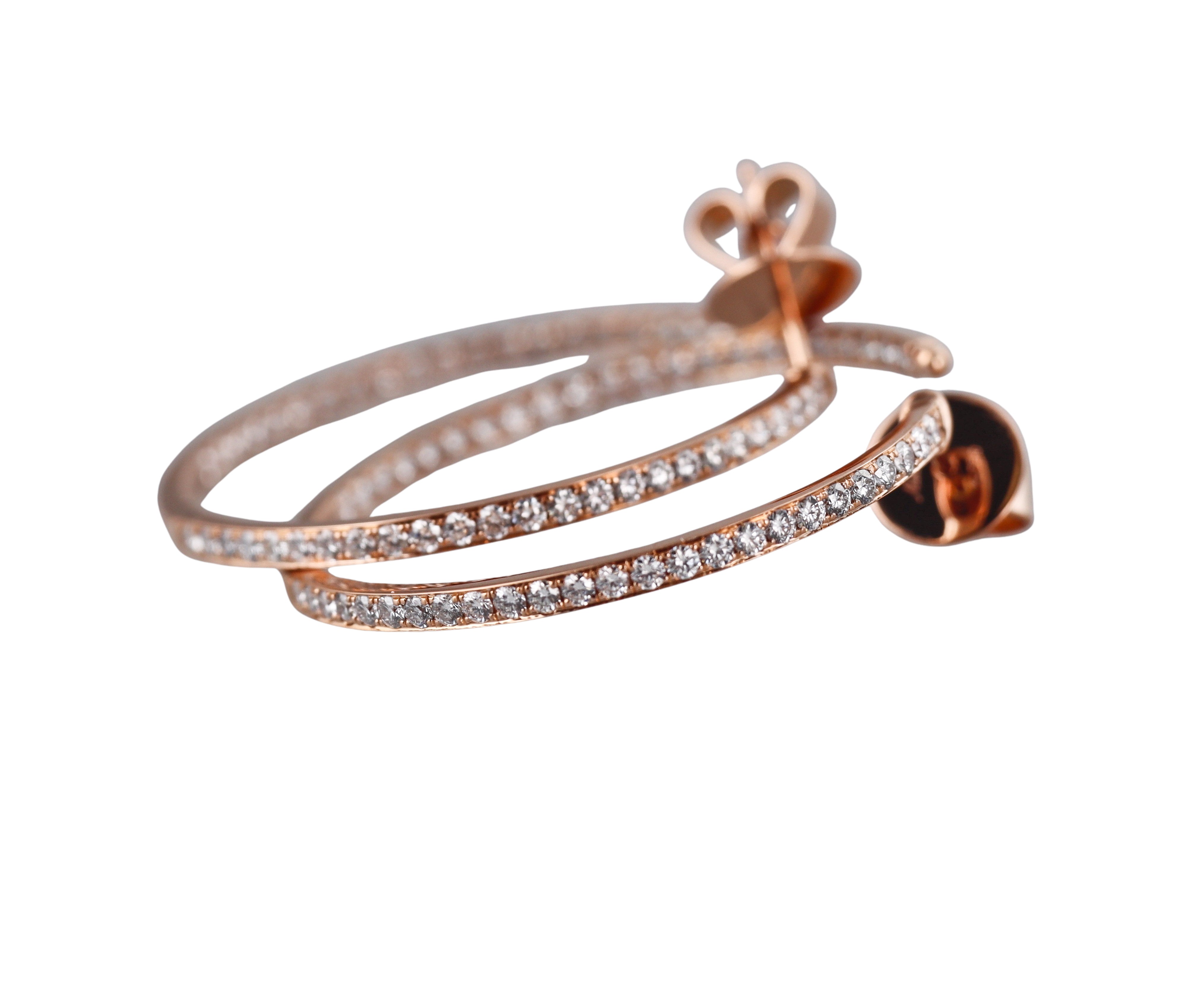 Memoire by Hearts on Fire 18k Gold Diamond Round Pave Hoops Earrings