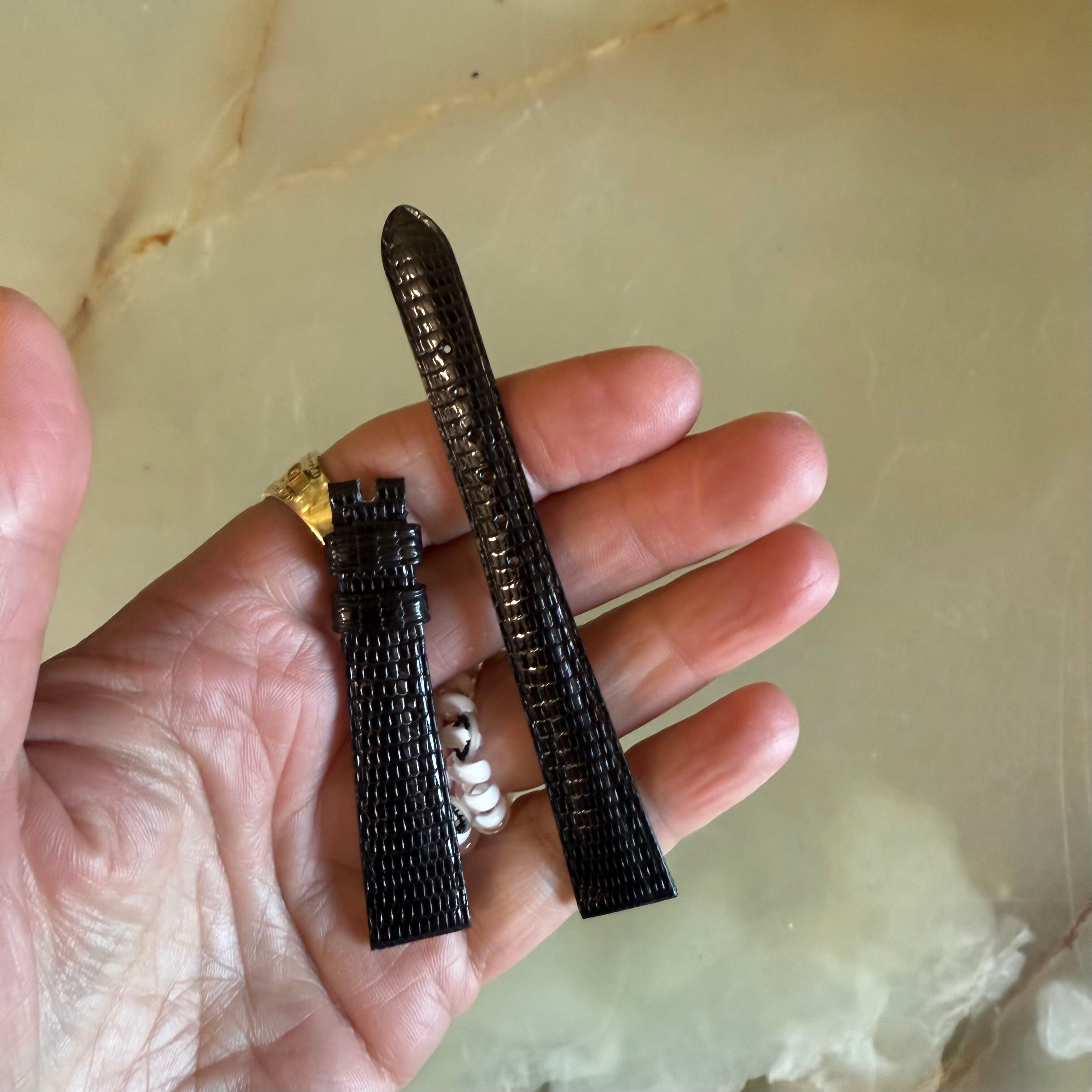 Authentic Patek Philippe Black Shiny Lizard Watch Strap Band 14mm