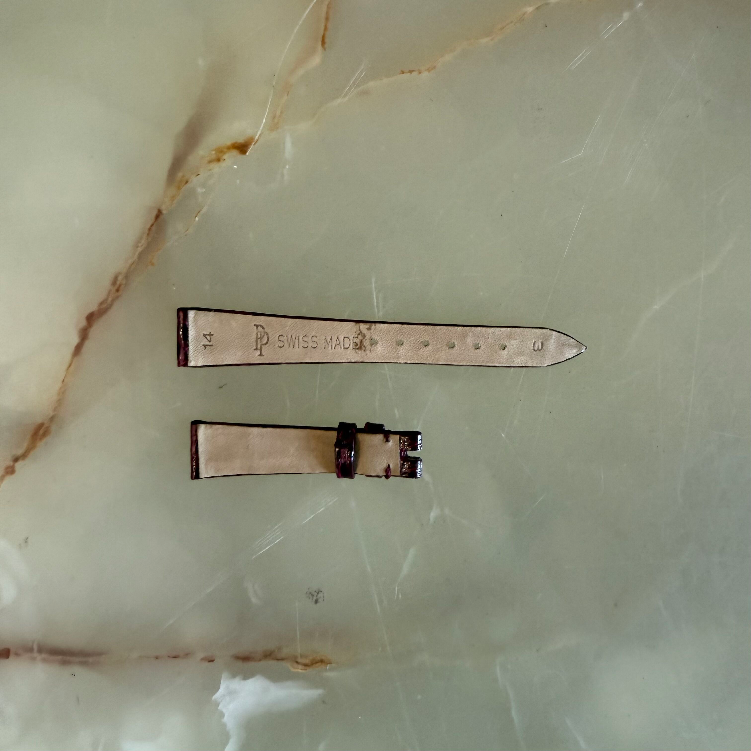 Authentic Patek Philippe Burgundy Shiny Crocodile Watch Strap Band 14mm