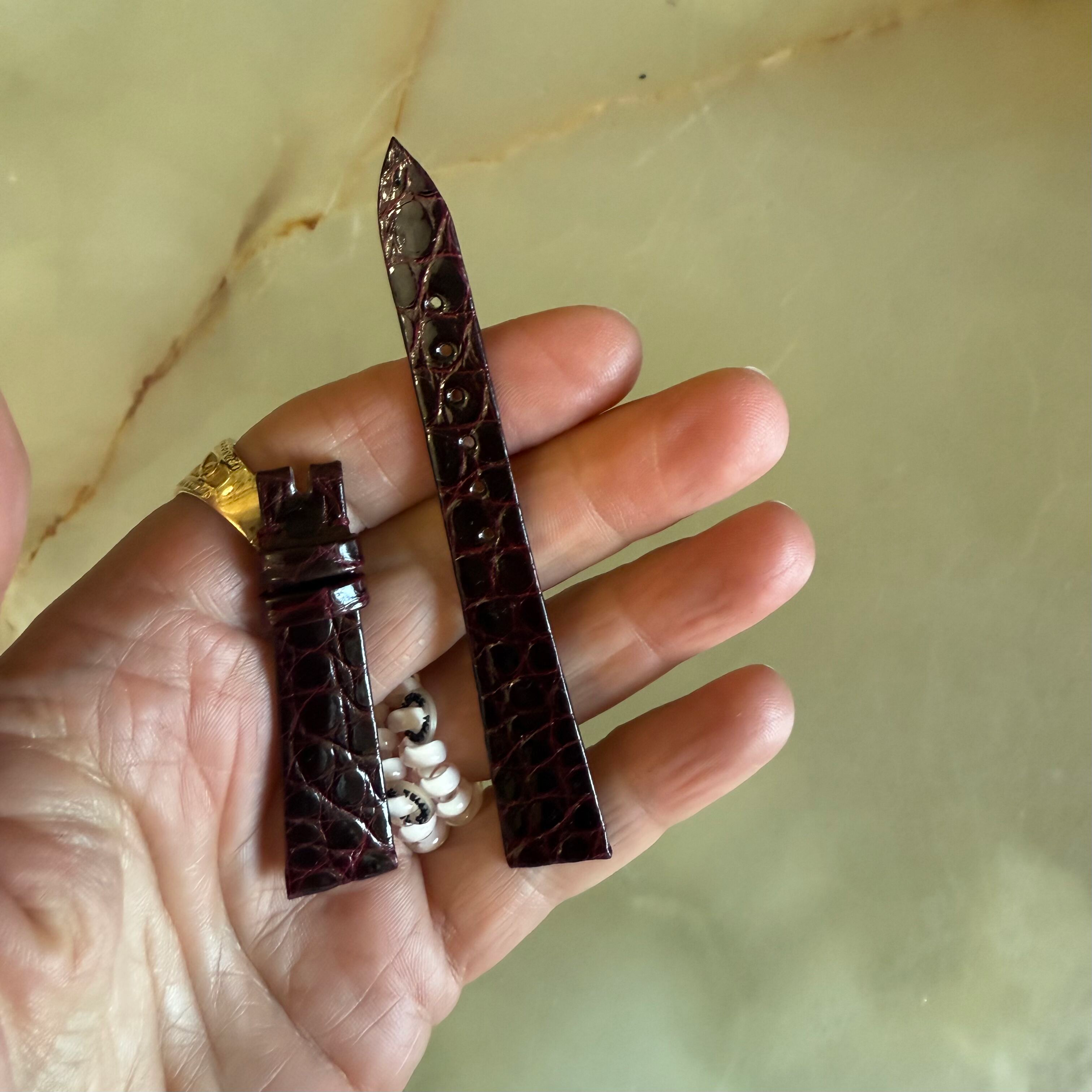 Authentic Patek Philippe Burgundy Shiny Crocodile Watch Strap Band 14mm