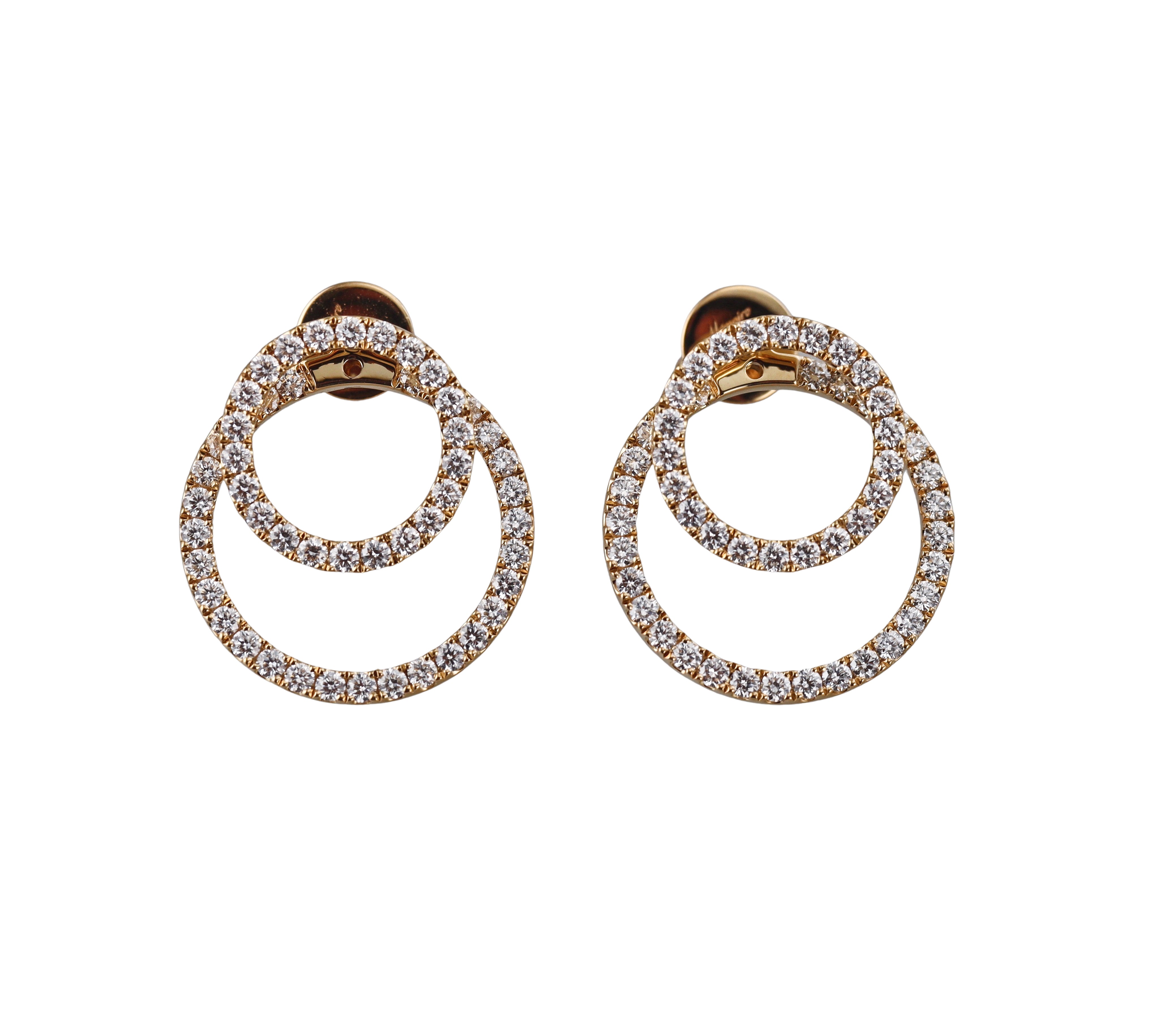 Memoire by Hearts on Fire 18k Gold Diamond Circle Jacket Earrings