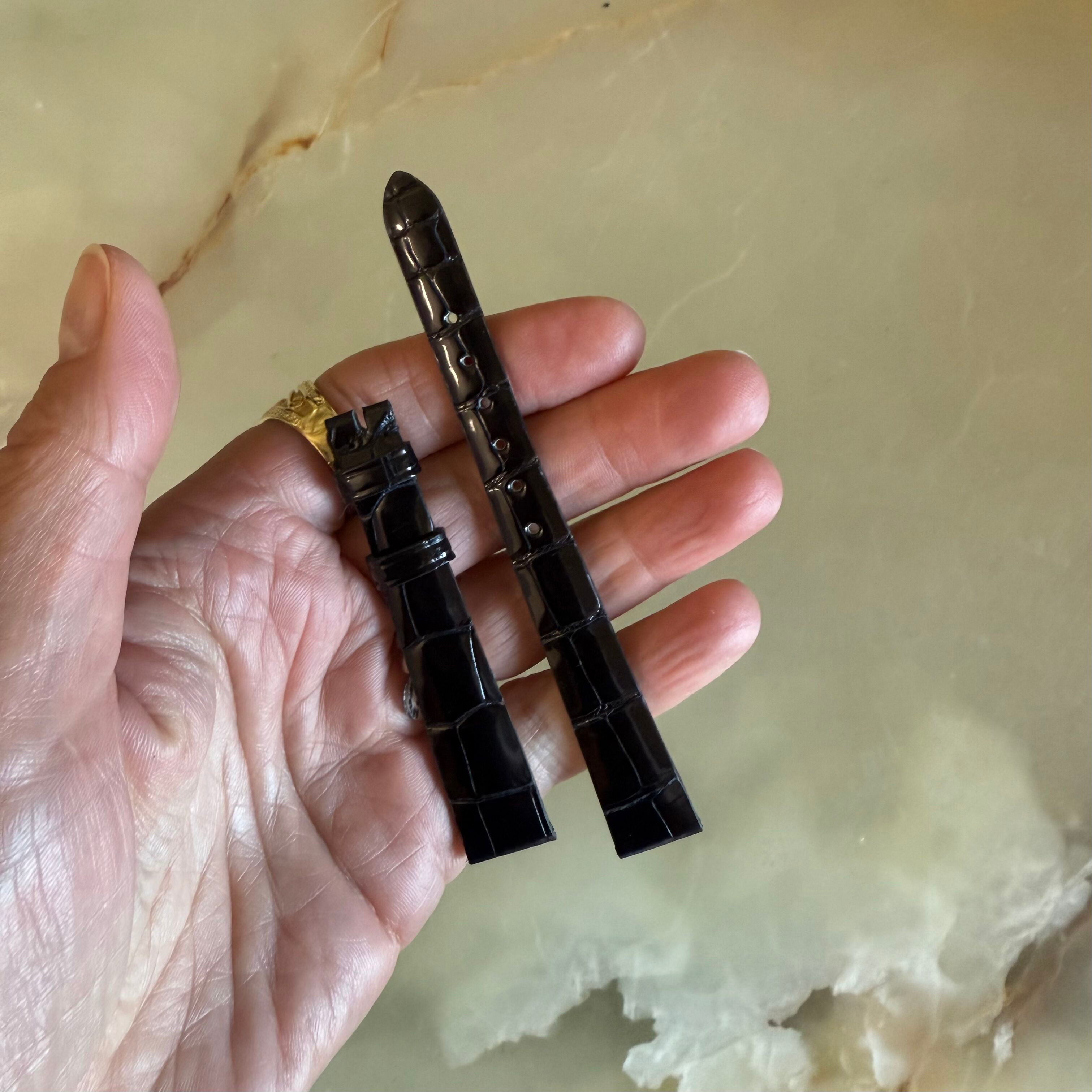 Authentic Patek Philippe Black Shiny Alligator Watch Strap Band 14mm