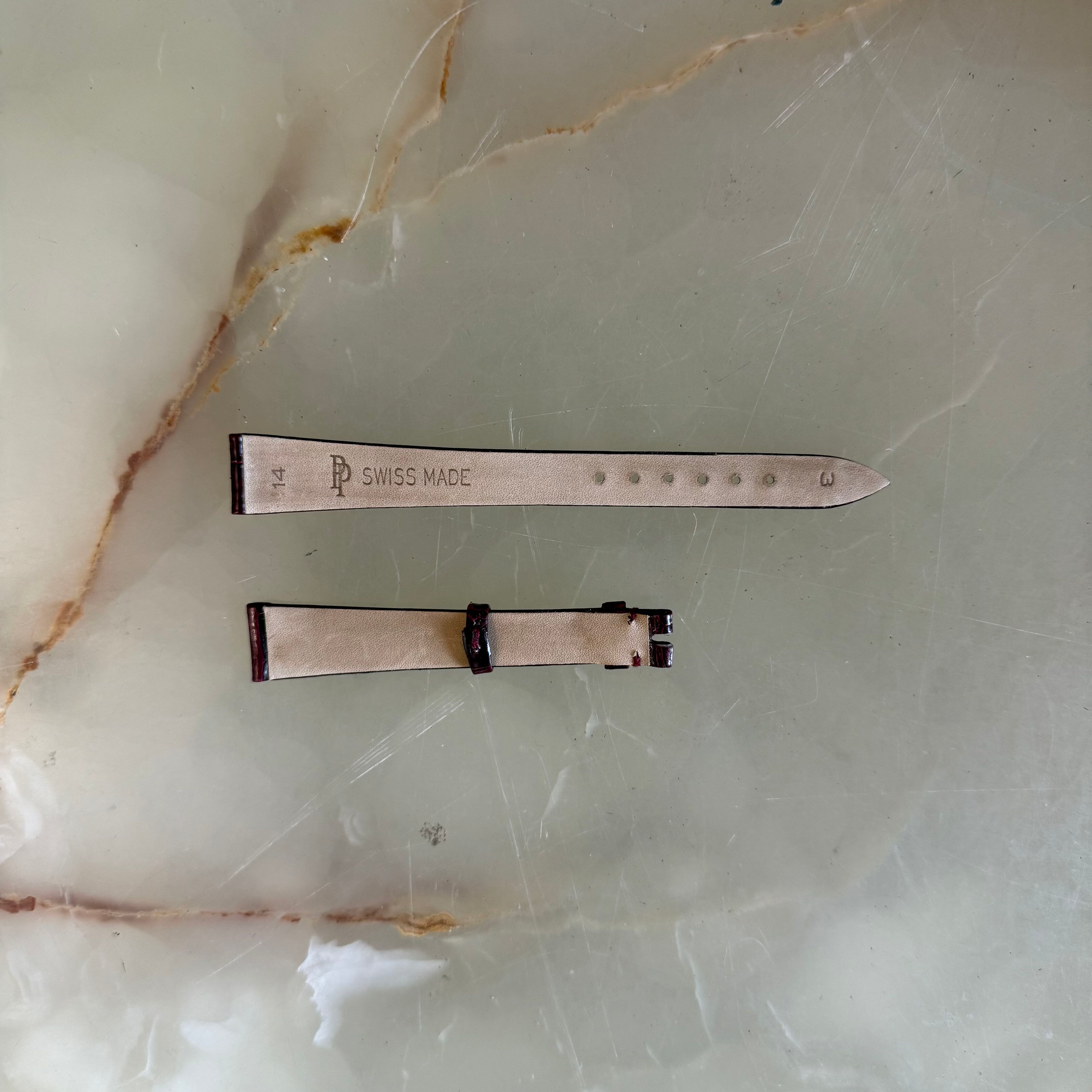 Authentic Patek Philippe Burgundy Shiny Alligator Watch Strap Band 14mm