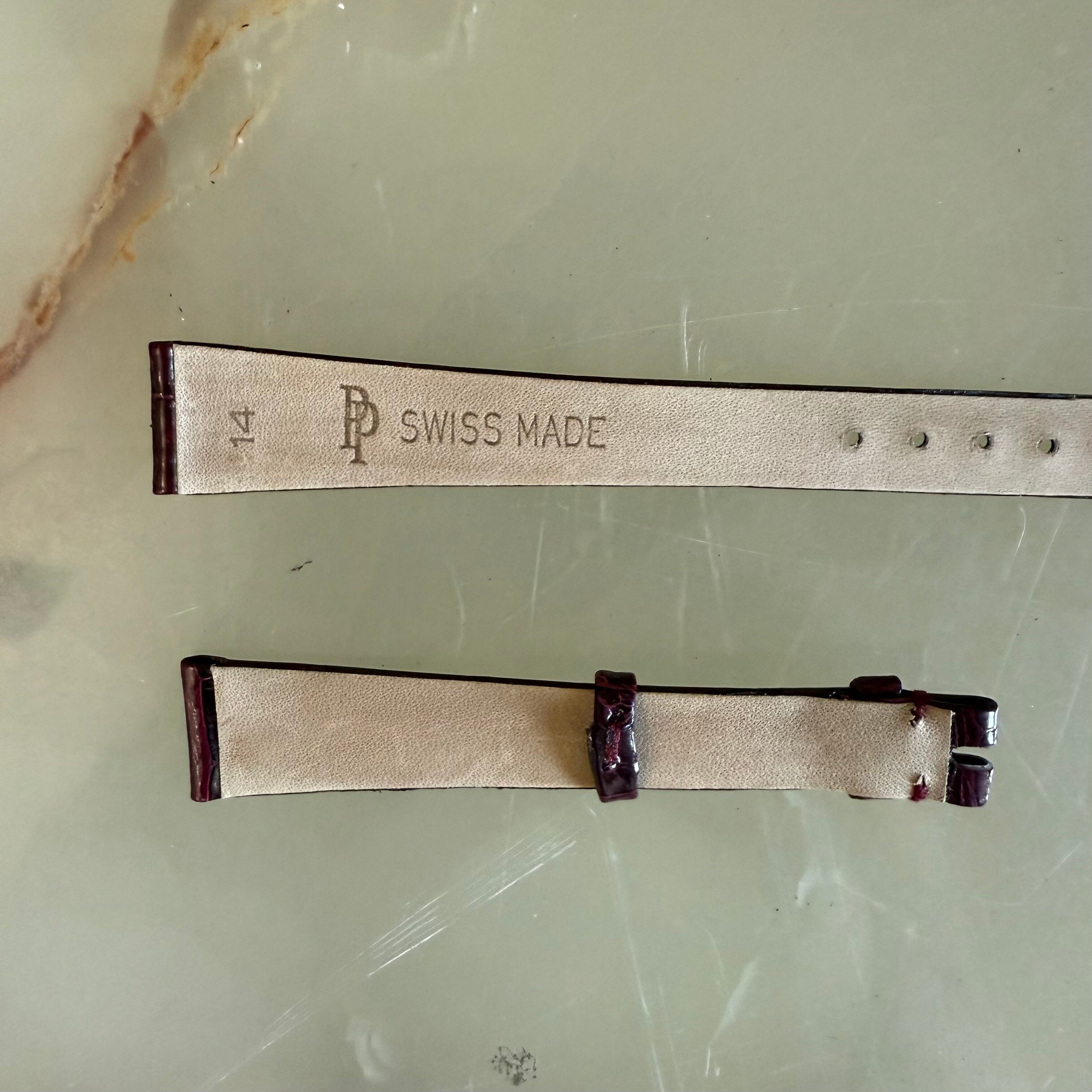 Authentic Patek Philippe Burgundy Shiny Alligator Watch Strap Band 14mm