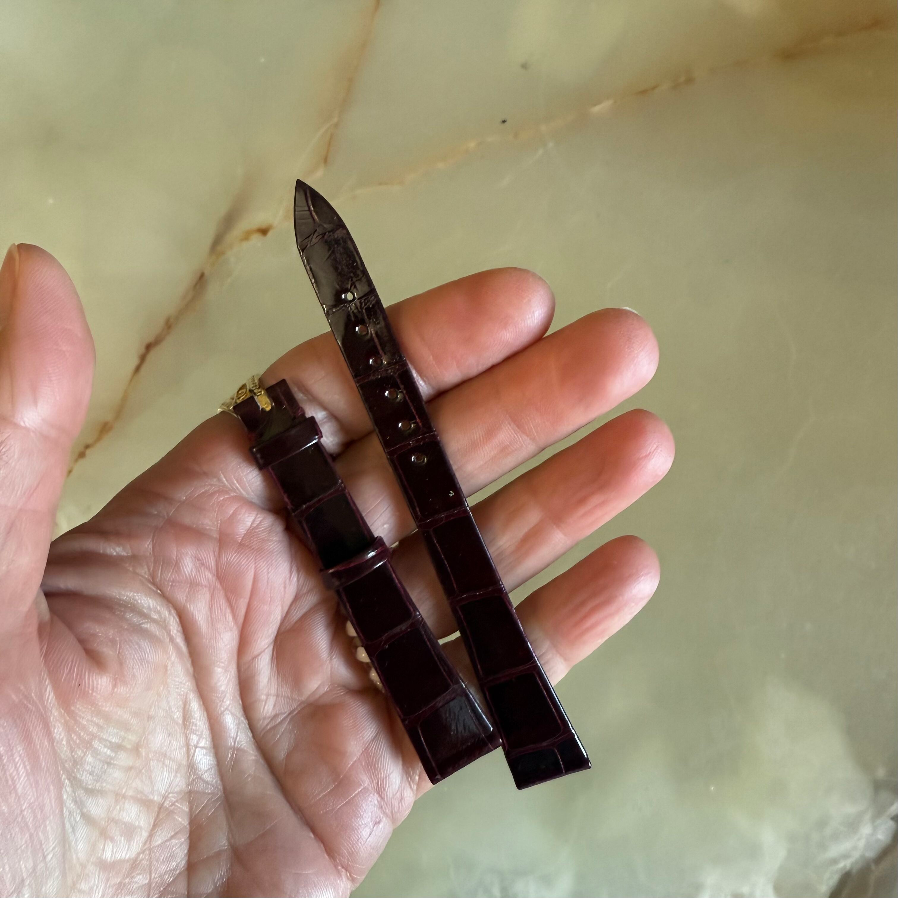 Authentic Patek Philippe Burgundy Shiny Alligator Watch Strap Band 14mm