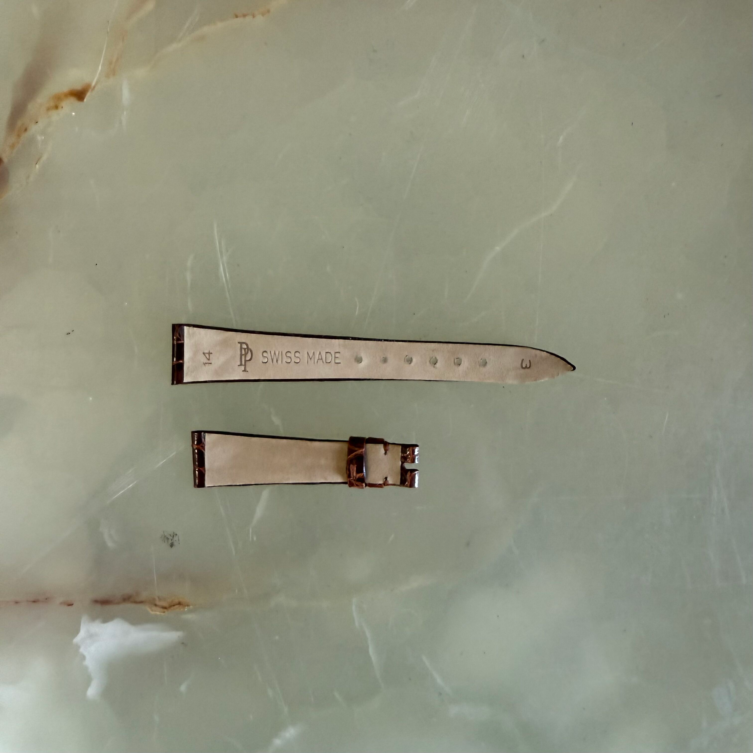 Authentic Patek Philippe Brown Shiny Alligator Watch Strap Band 14mm