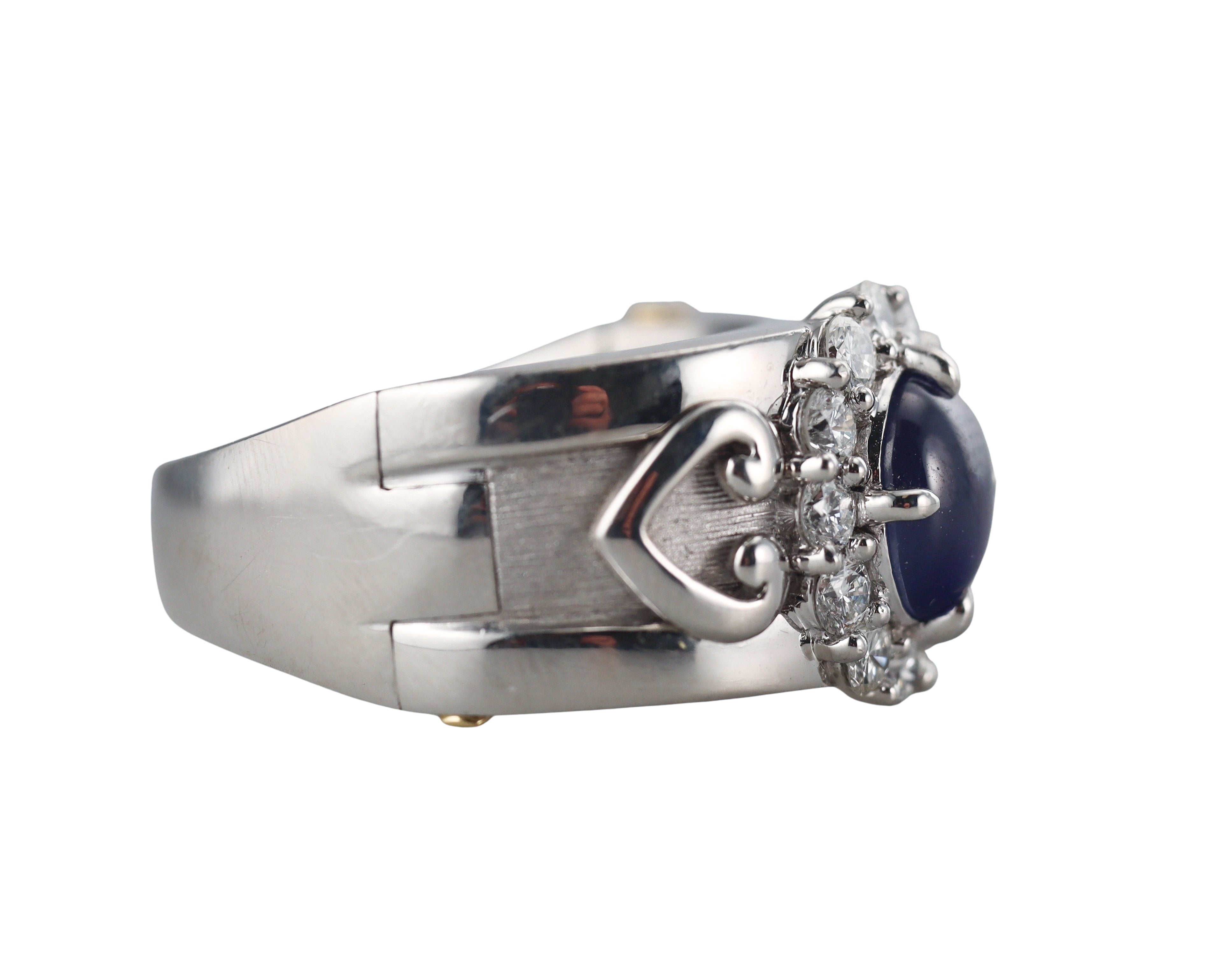 Jewel Studio 18k Gold Platinum 2.83ct Sapphire Diamond Ring