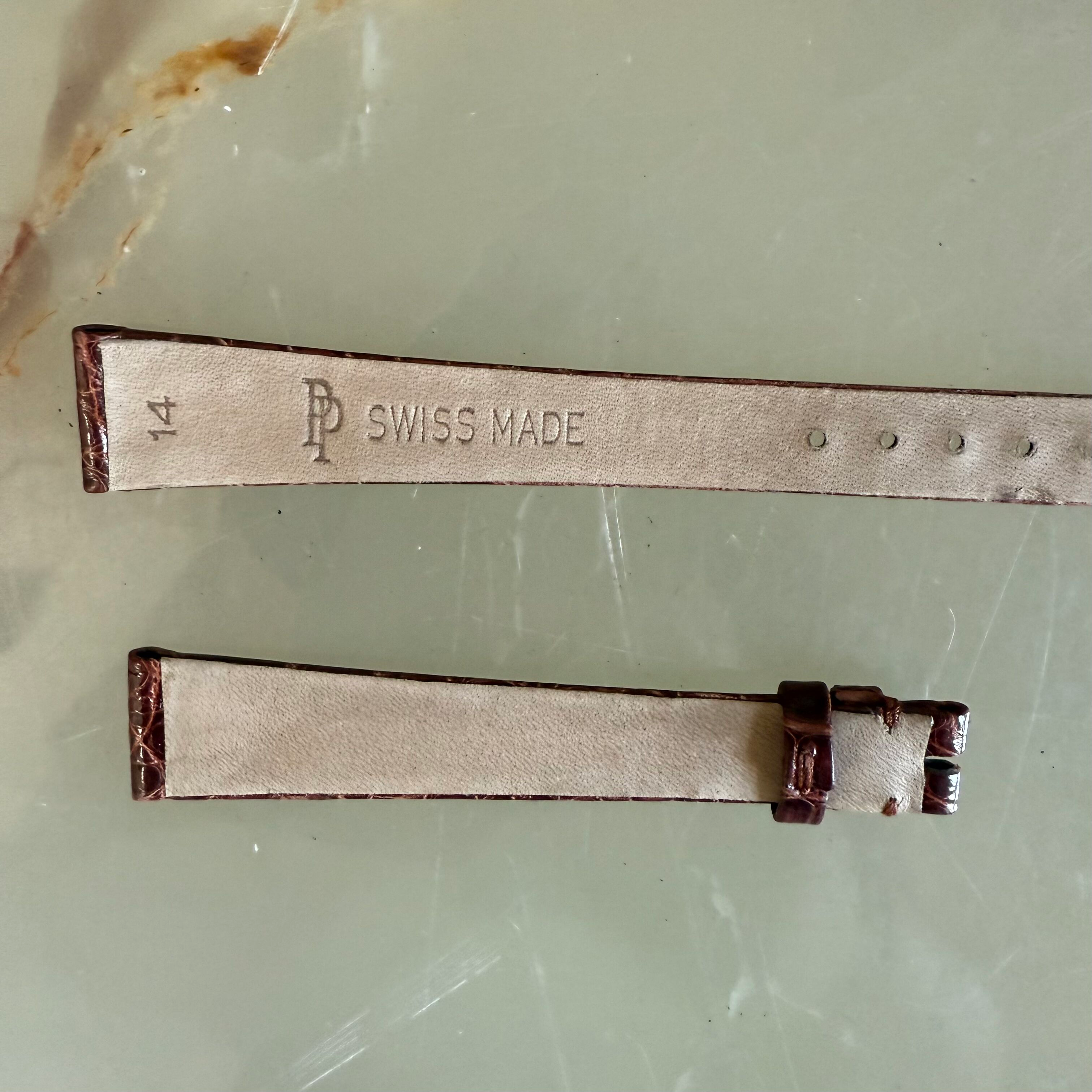 Authentic Patek Philippe Brown Shiny Crocodile Watch Strap Band 14mm