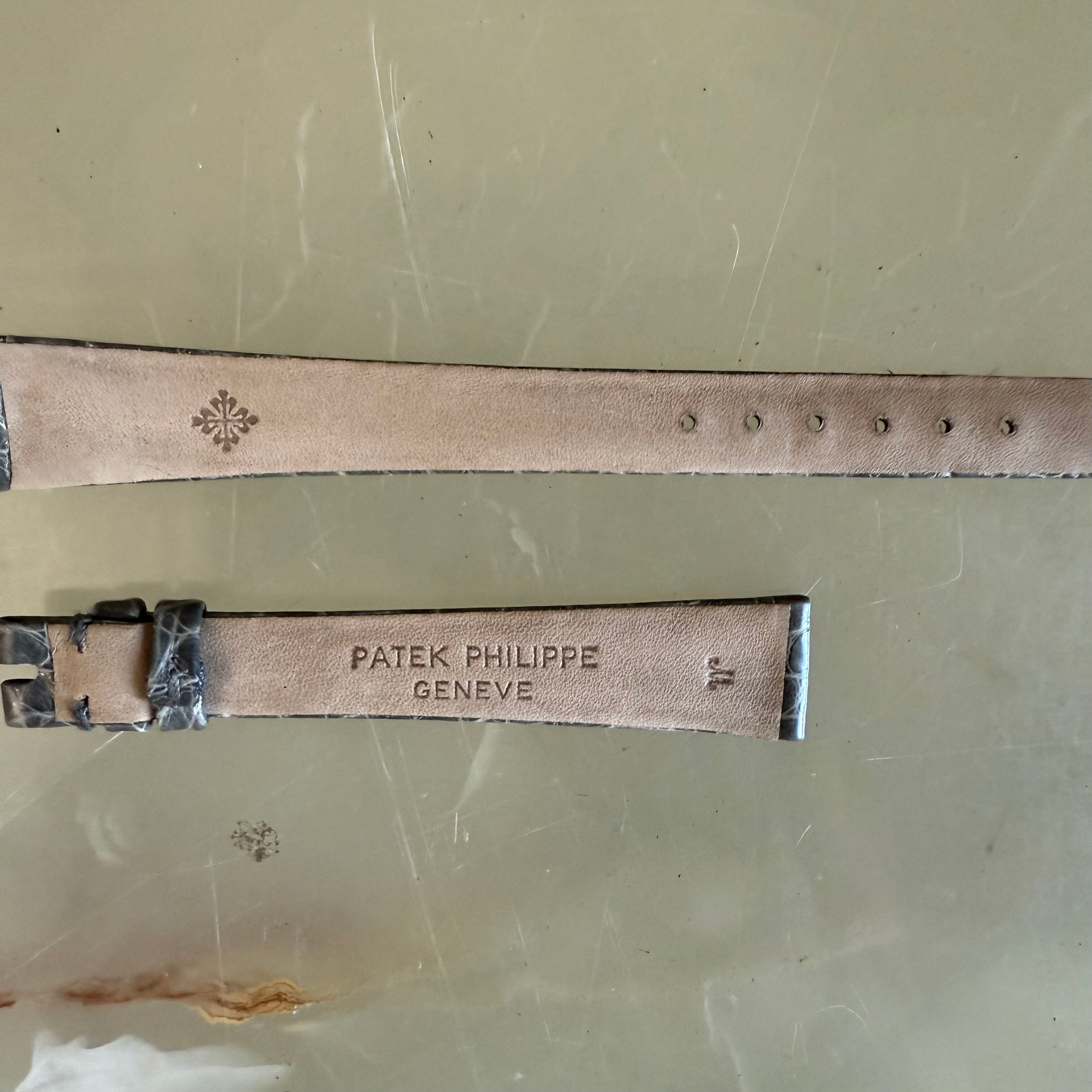 Authentic Patek Philippe Grey Crocodile Watch Strap Band 14mm